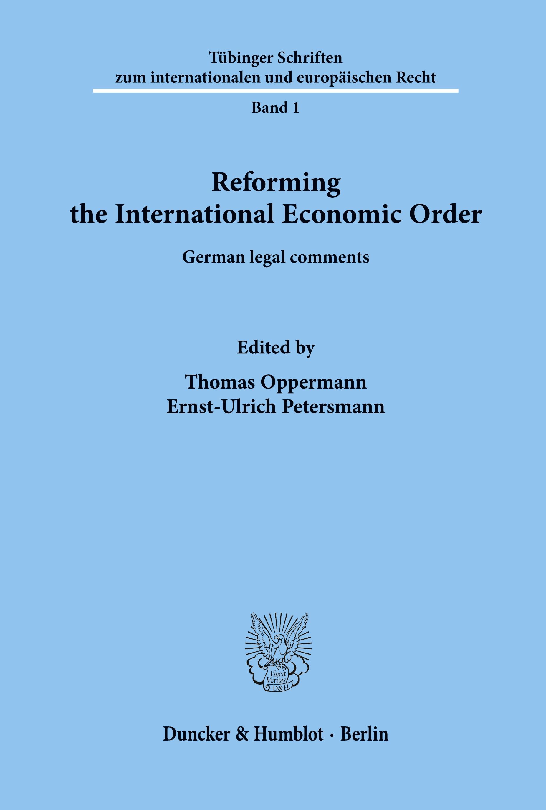Vorderes Coverbild Reforming the International Economic Order.