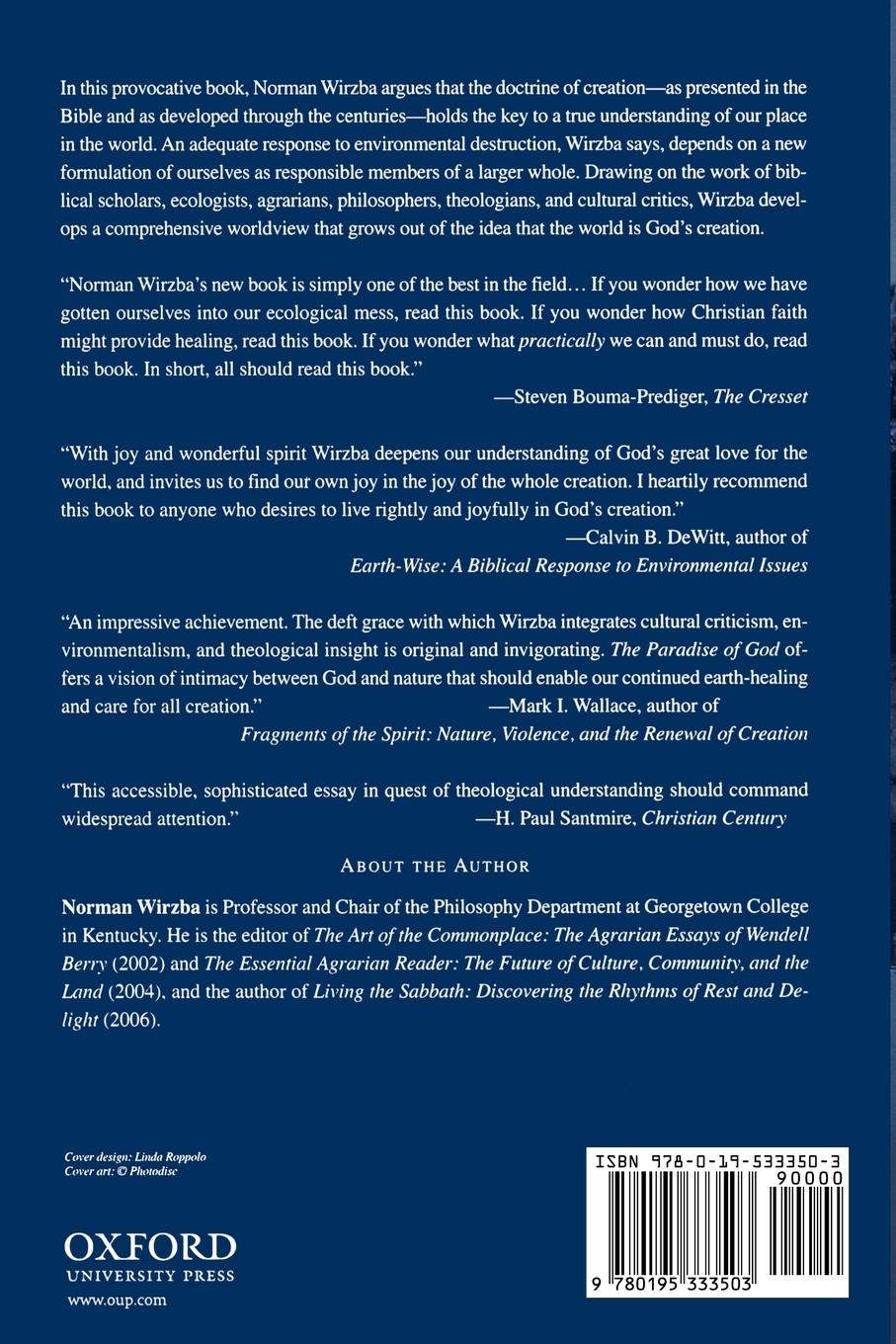 Rückseitencover The Paradise of God