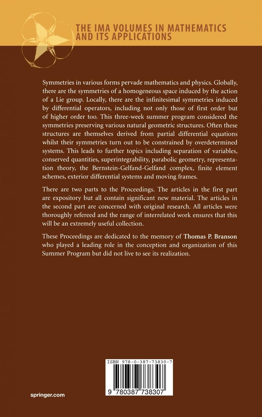 Rückseitencover Symmetries and Overdetermined Systems of Partial Differential Equations