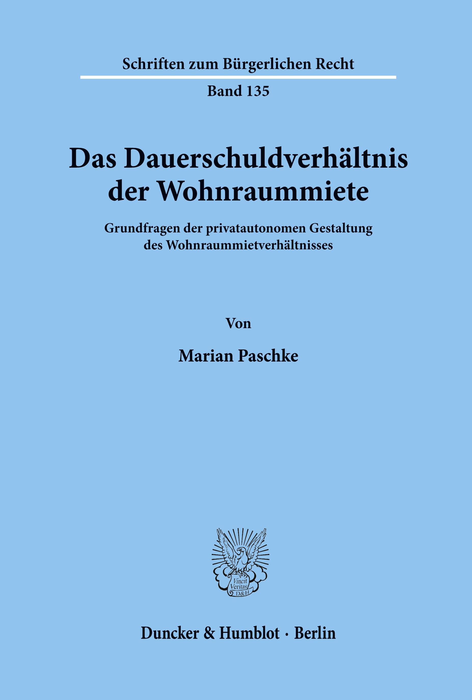 Vorderes Coverbild Das Dauerschuldverhältnis der Wohnraummiete.