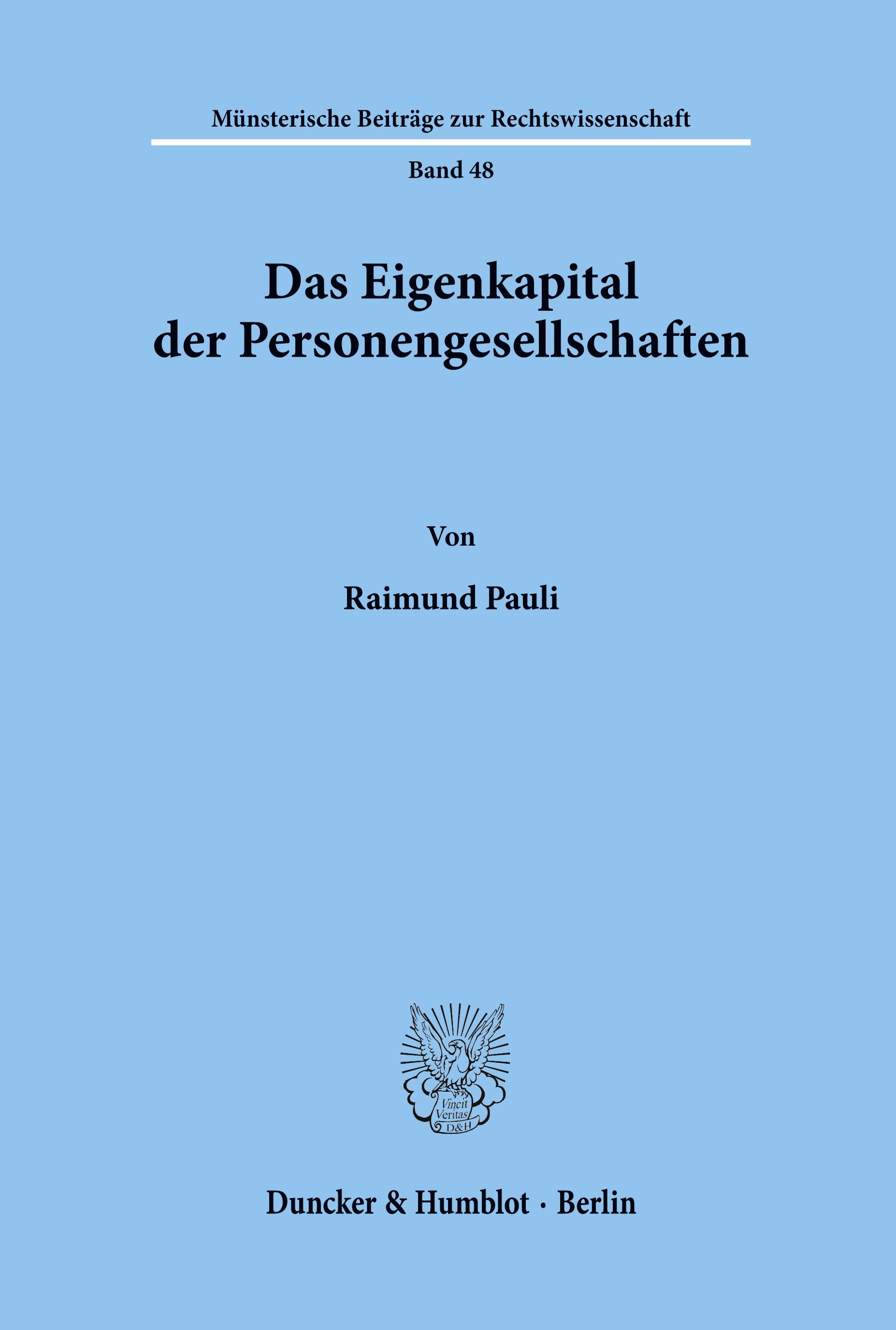 Vorderes Coverbild Das Eigenkapital der Personengesellschaften.