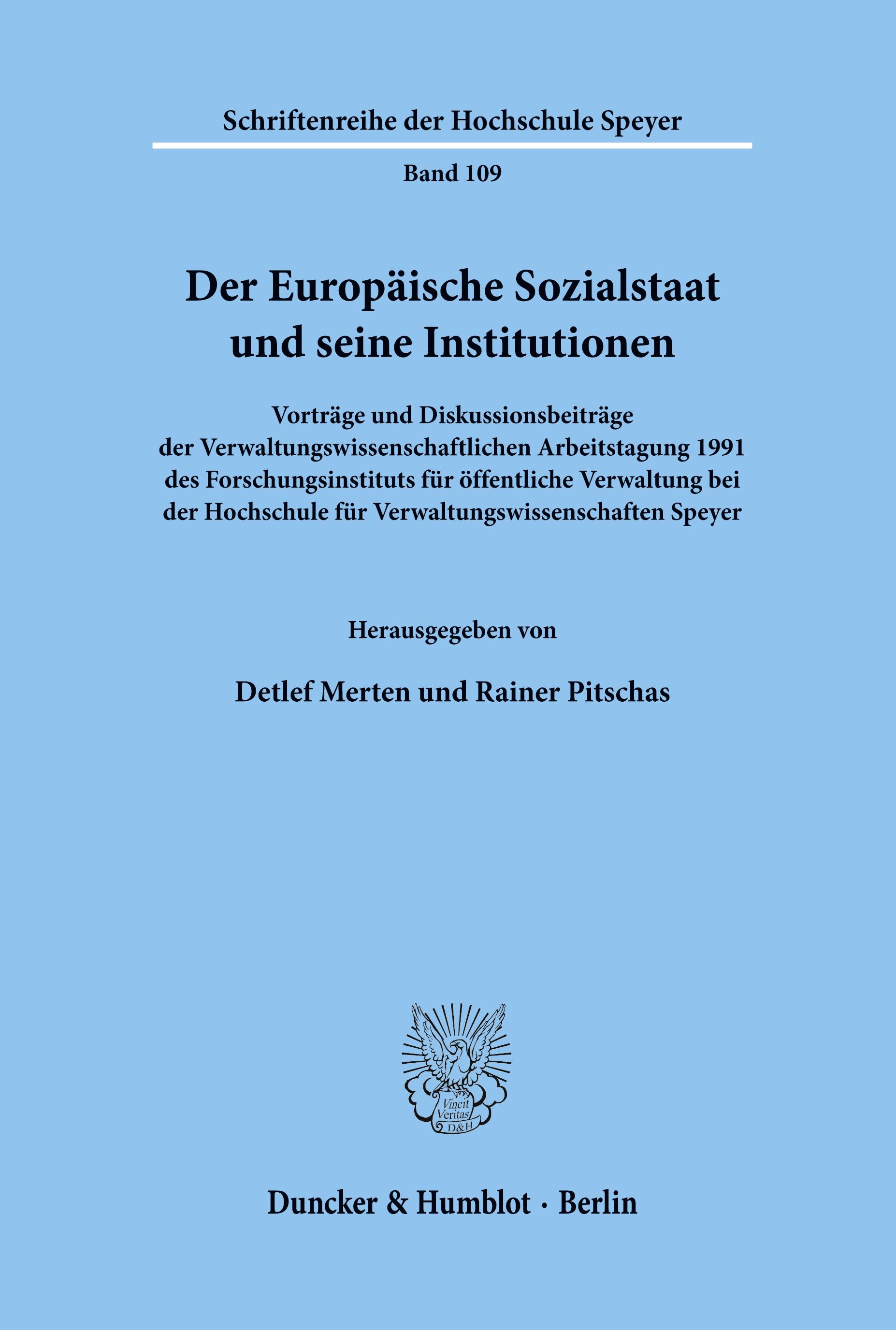 Vorderes Coverbild Der Europäische Sozialstaat und seine Institutionen.