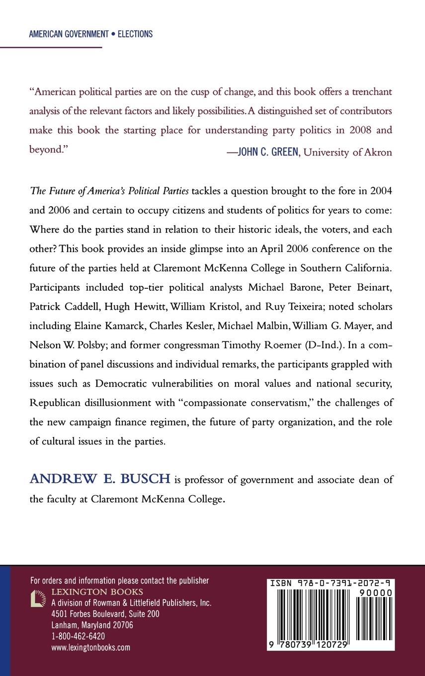 Rückseitencover Future of America's Political Parties
