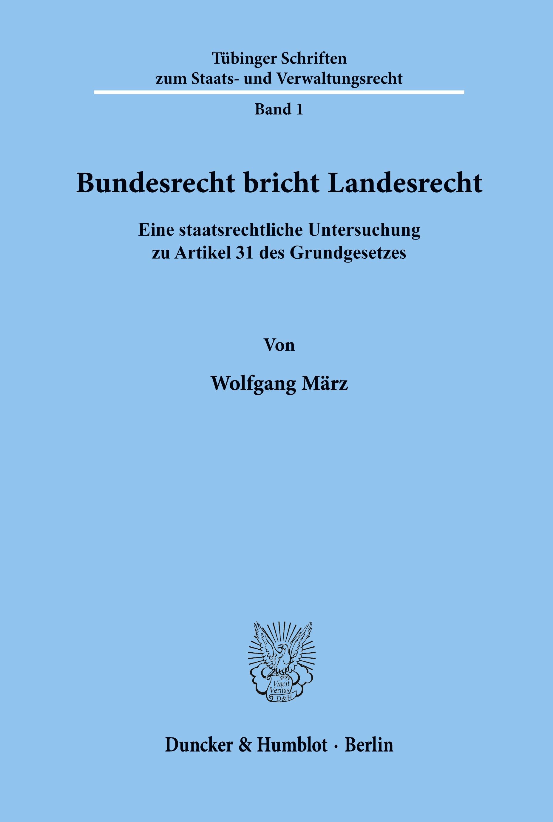 Vorderes Coverbild Bundesrecht bricht Landesrecht.