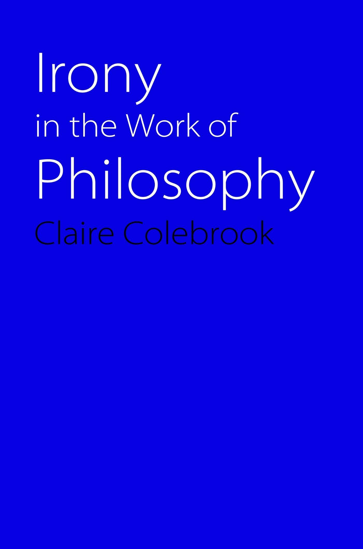 Vorderes Coverbild Irony in the Work of Philosophy