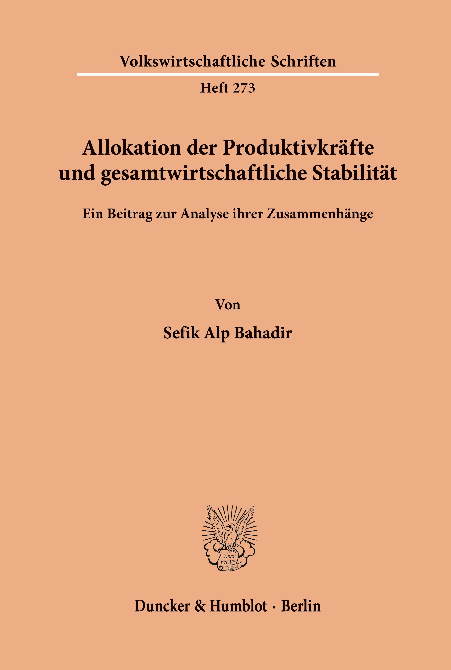Vorderes Coverbild Allokation der Produktivkräfte und gesamtwirtschaftliche Stabilität.