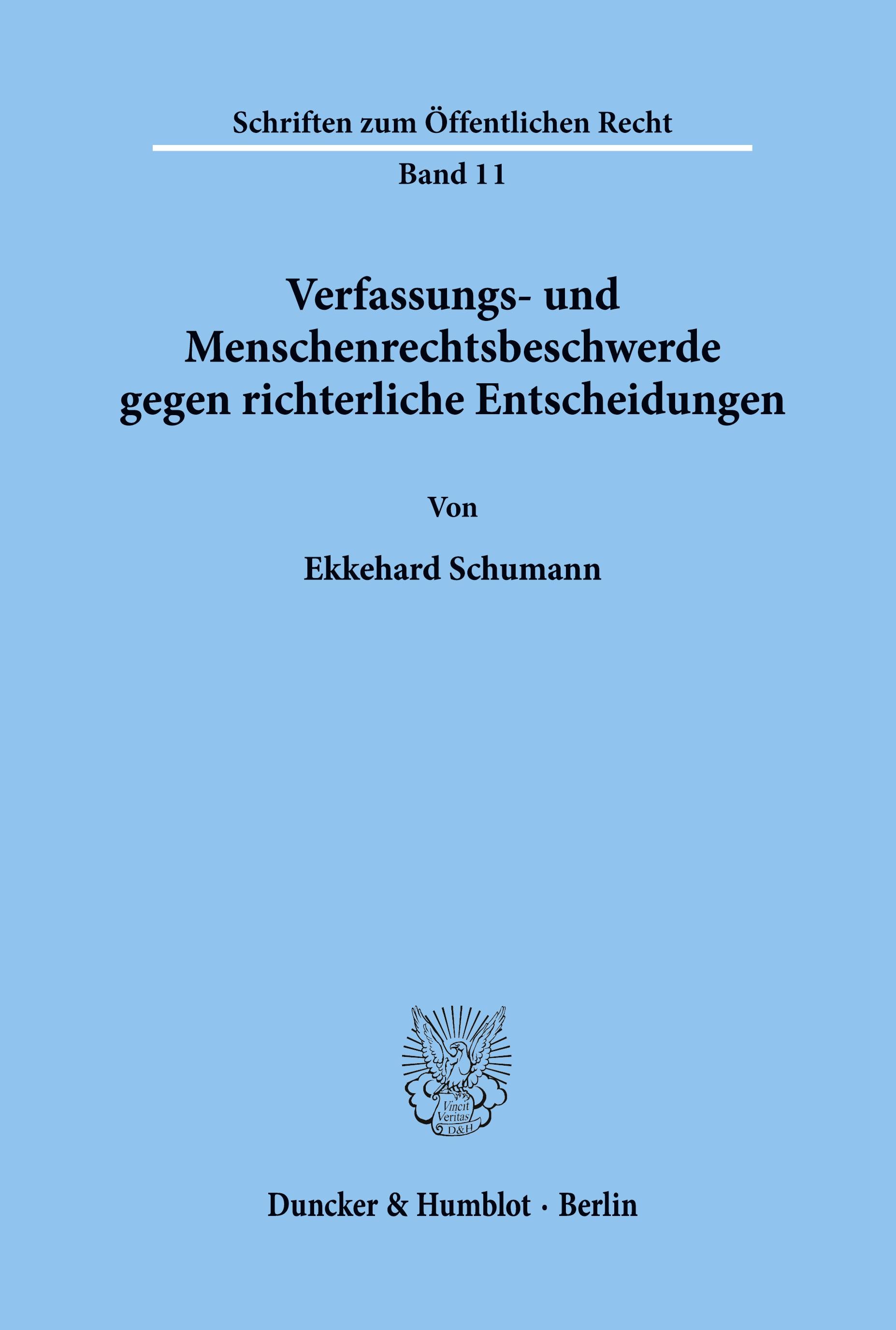 Vorderes Coverbild Verfassungs- und Menschenrechtsbeschwerde gegen richterliche Entscheidungen.