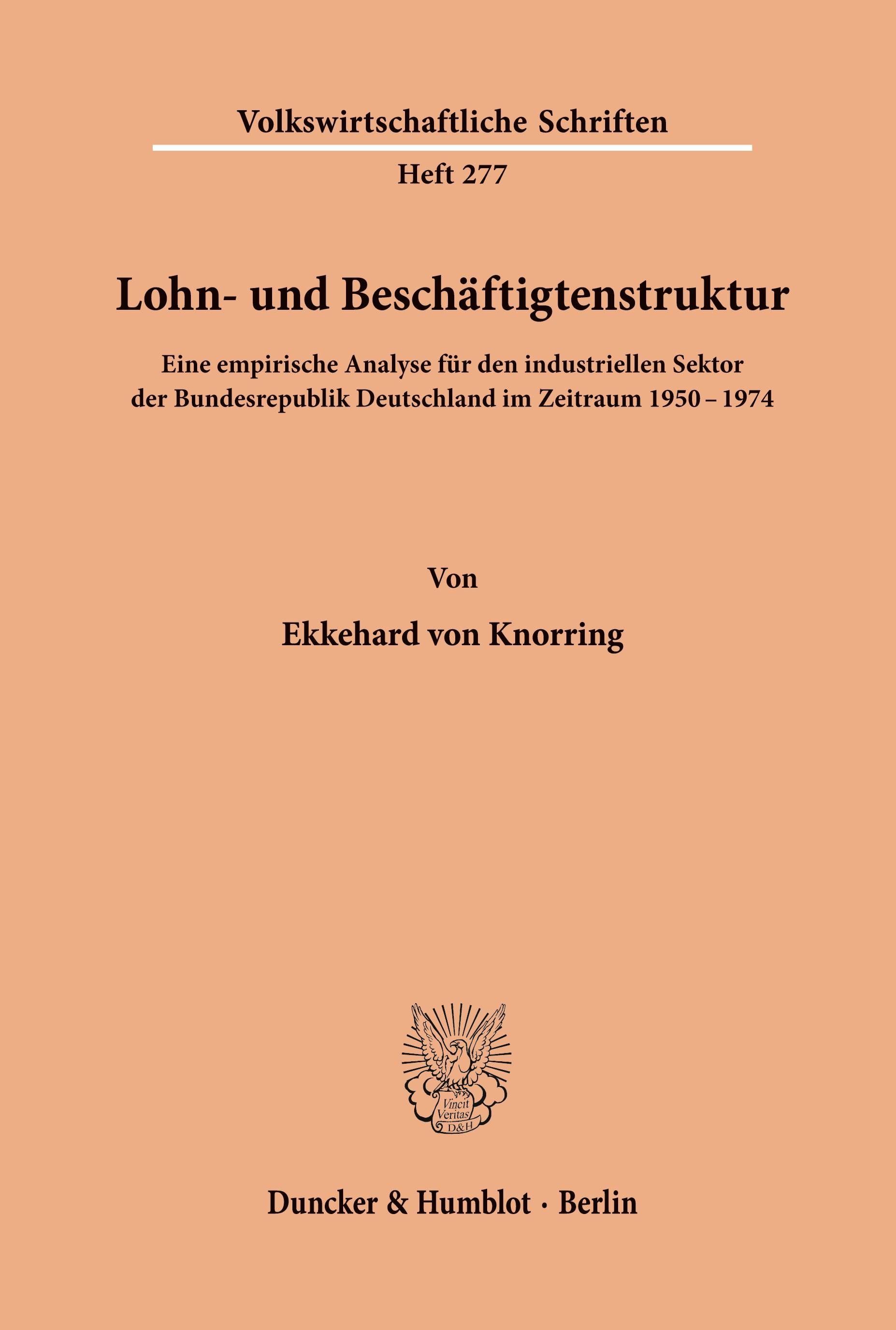 Vorderes Coverbild Lohn- und Beschäftigtenstruktur.