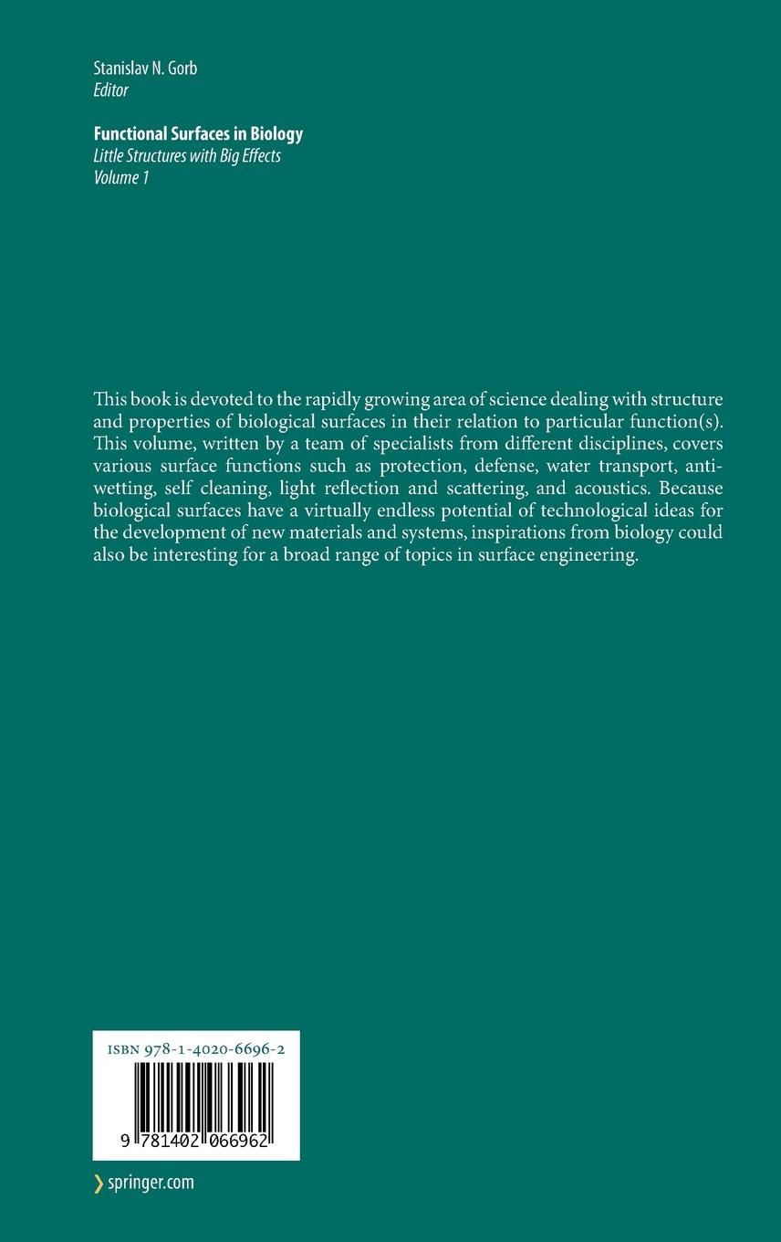 Rückseitencover Functional Surfaces in Biology