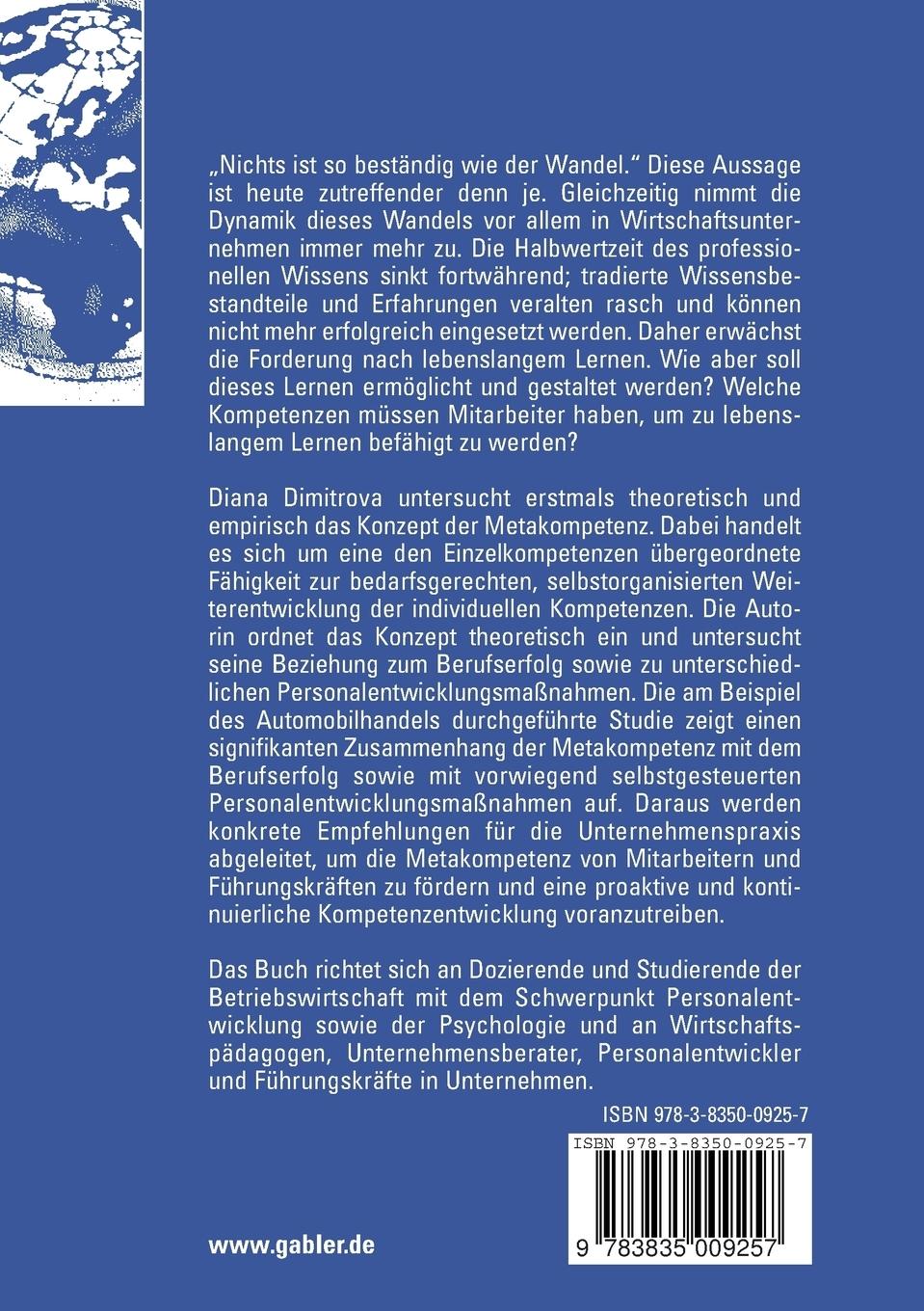 Rückseitencover Das Konzept der Metakompetenz