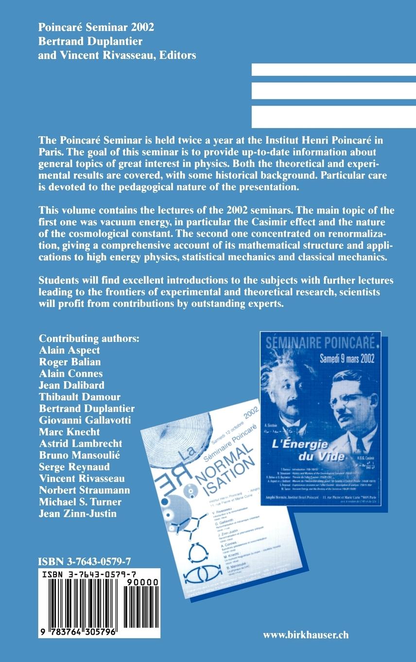 Rückseitencover Poincaré Seminar 2002