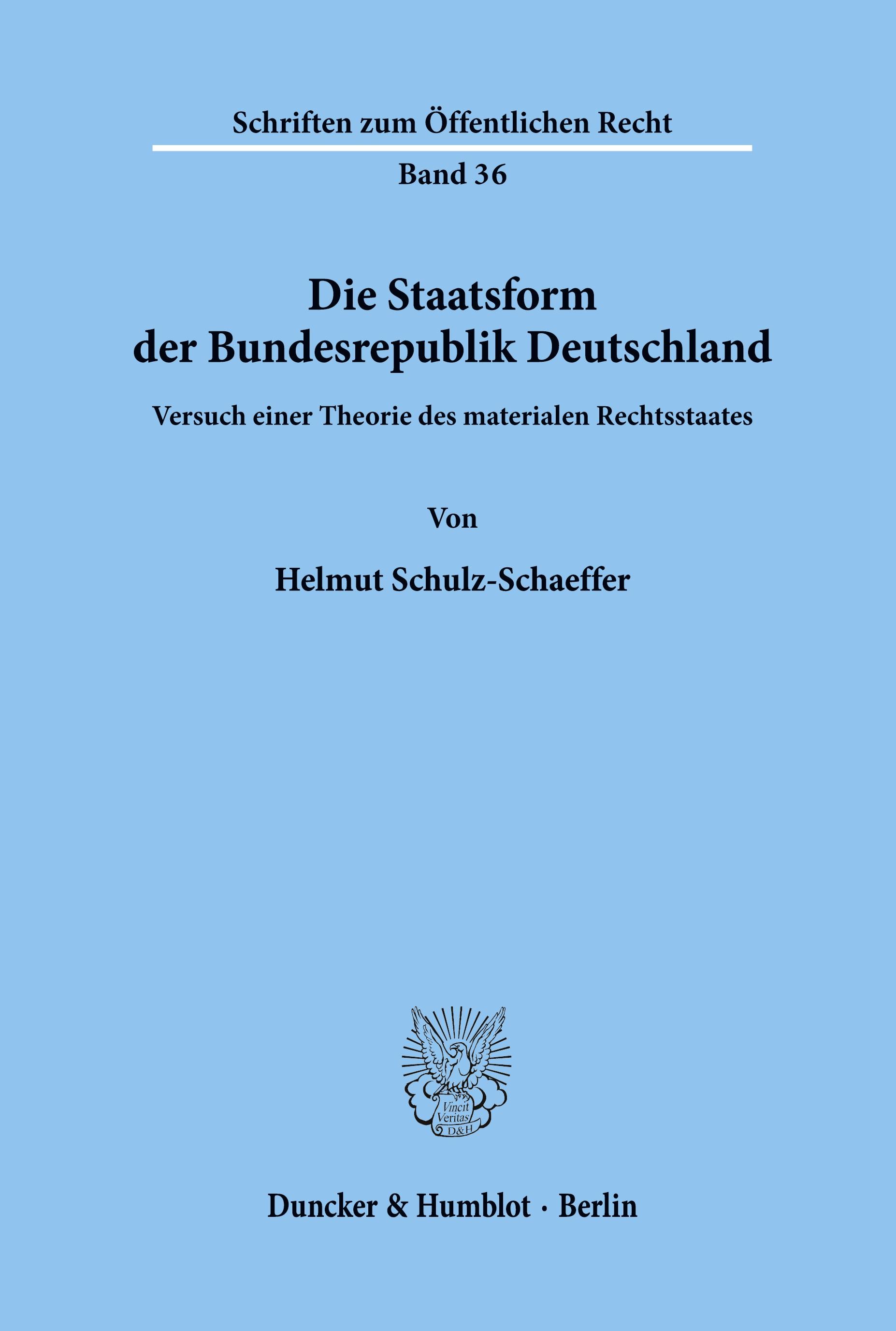 Vorderes Coverbild Die Staatsform der Bundesrepublik Deutschland.