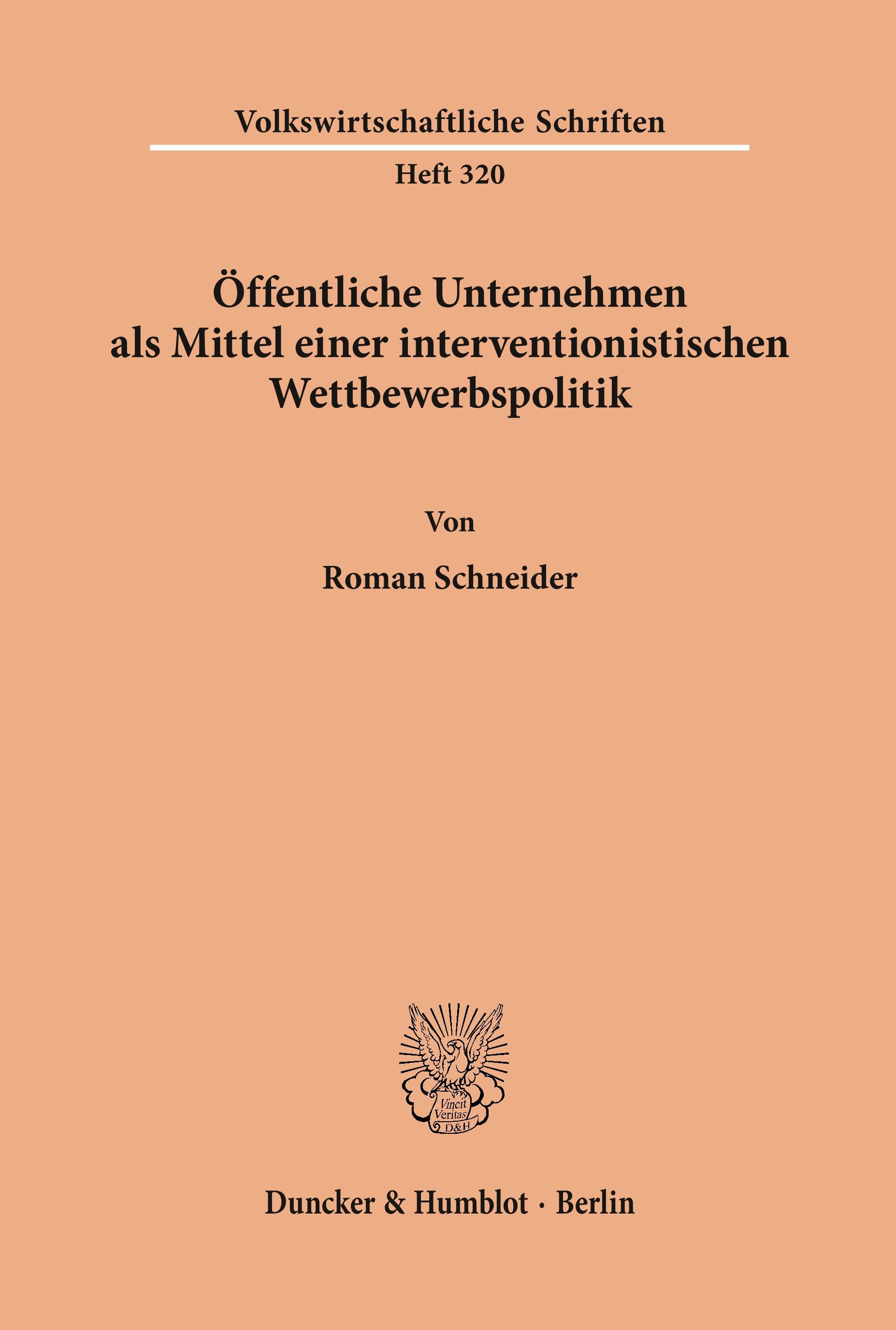 Vorderes Coverbild Öffentliche Unternehmen als Mittel einer interventionistischen Wettbewerbspolitik.