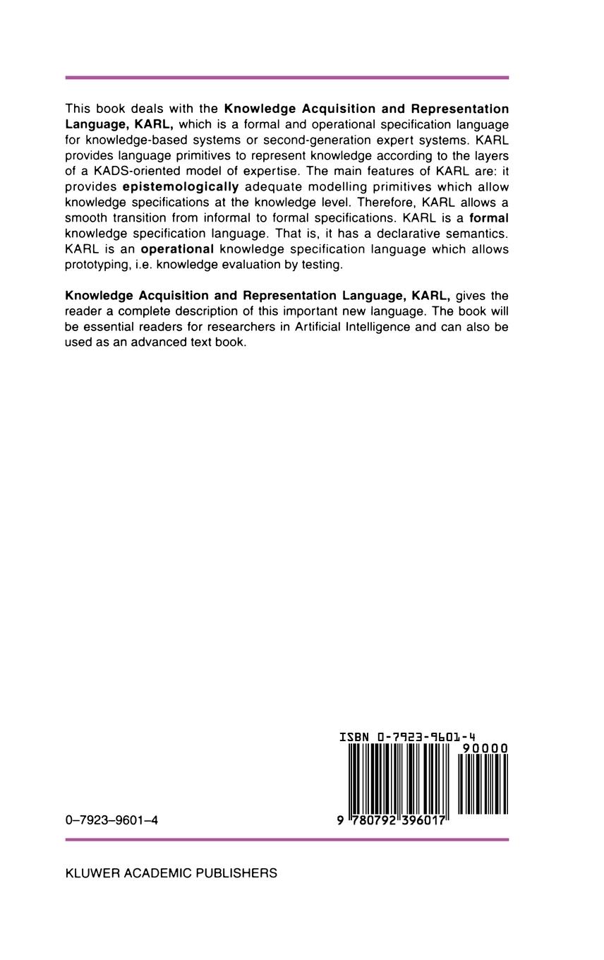 Rückseitencover The Knowledge Acquisition and Representation Language, KARL