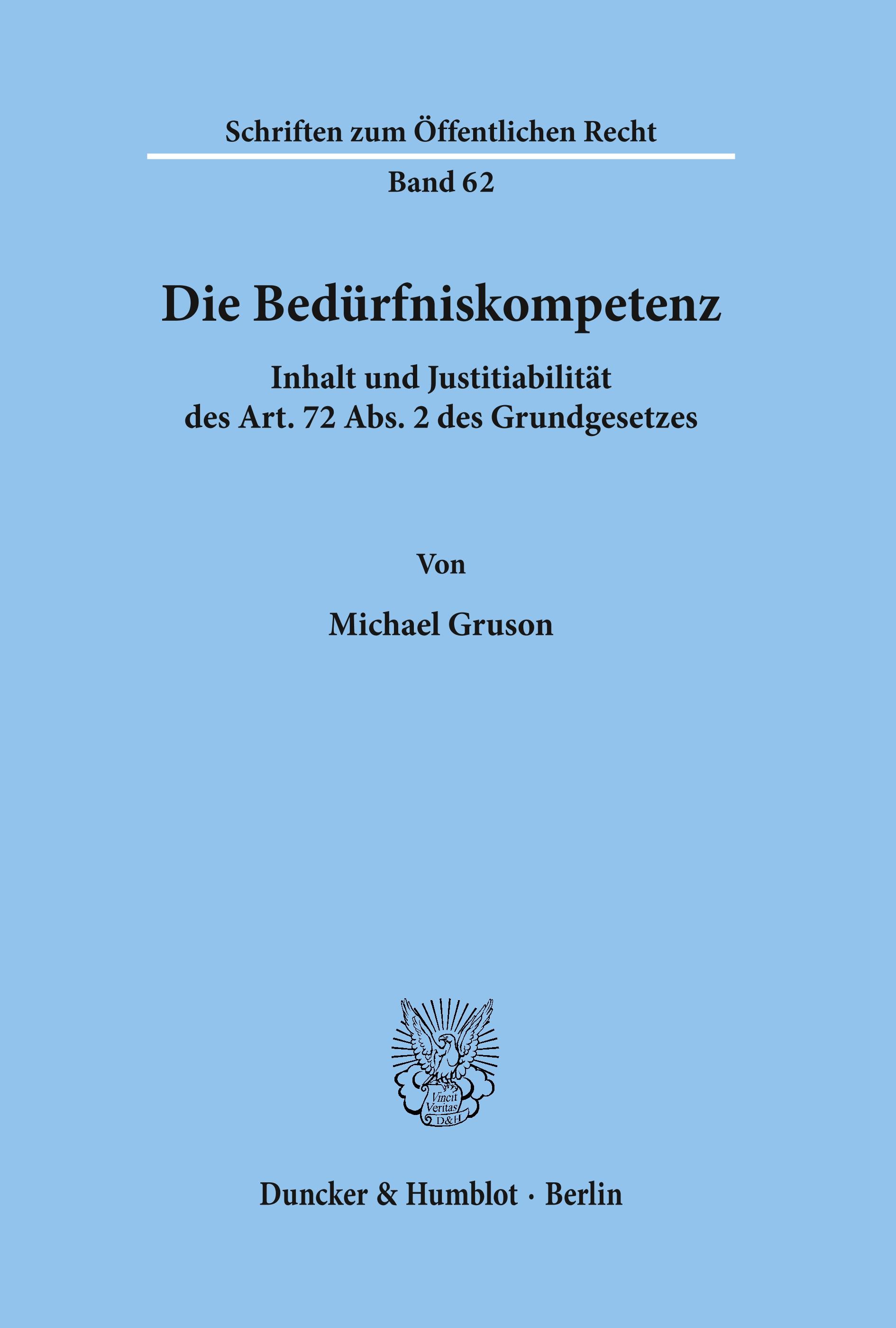 Vorderes Coverbild Die Bedürfniskompetenz.