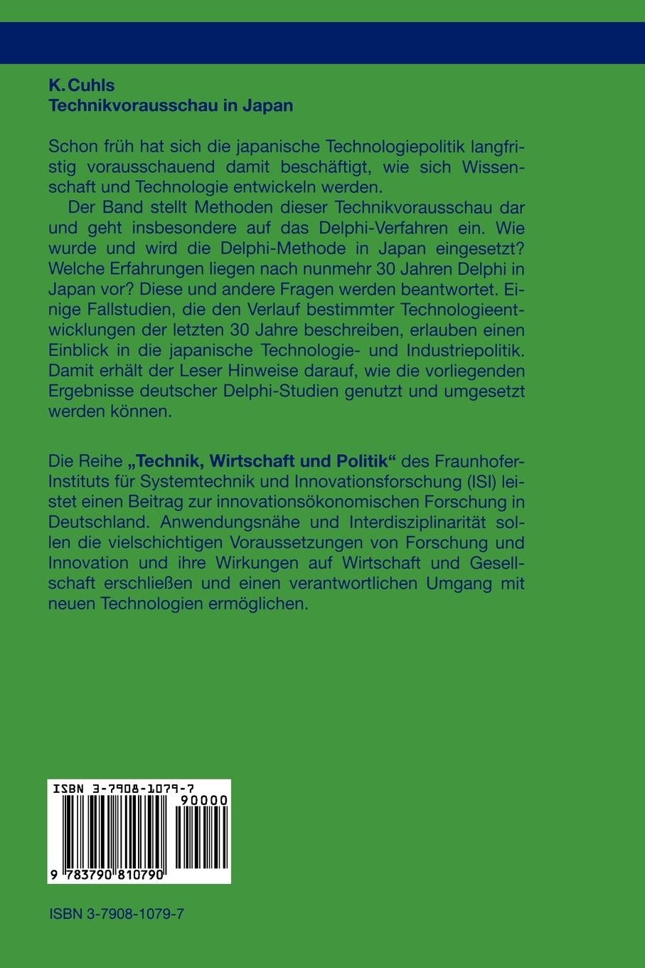 Rückseitencover Technikvorausschau in Japan