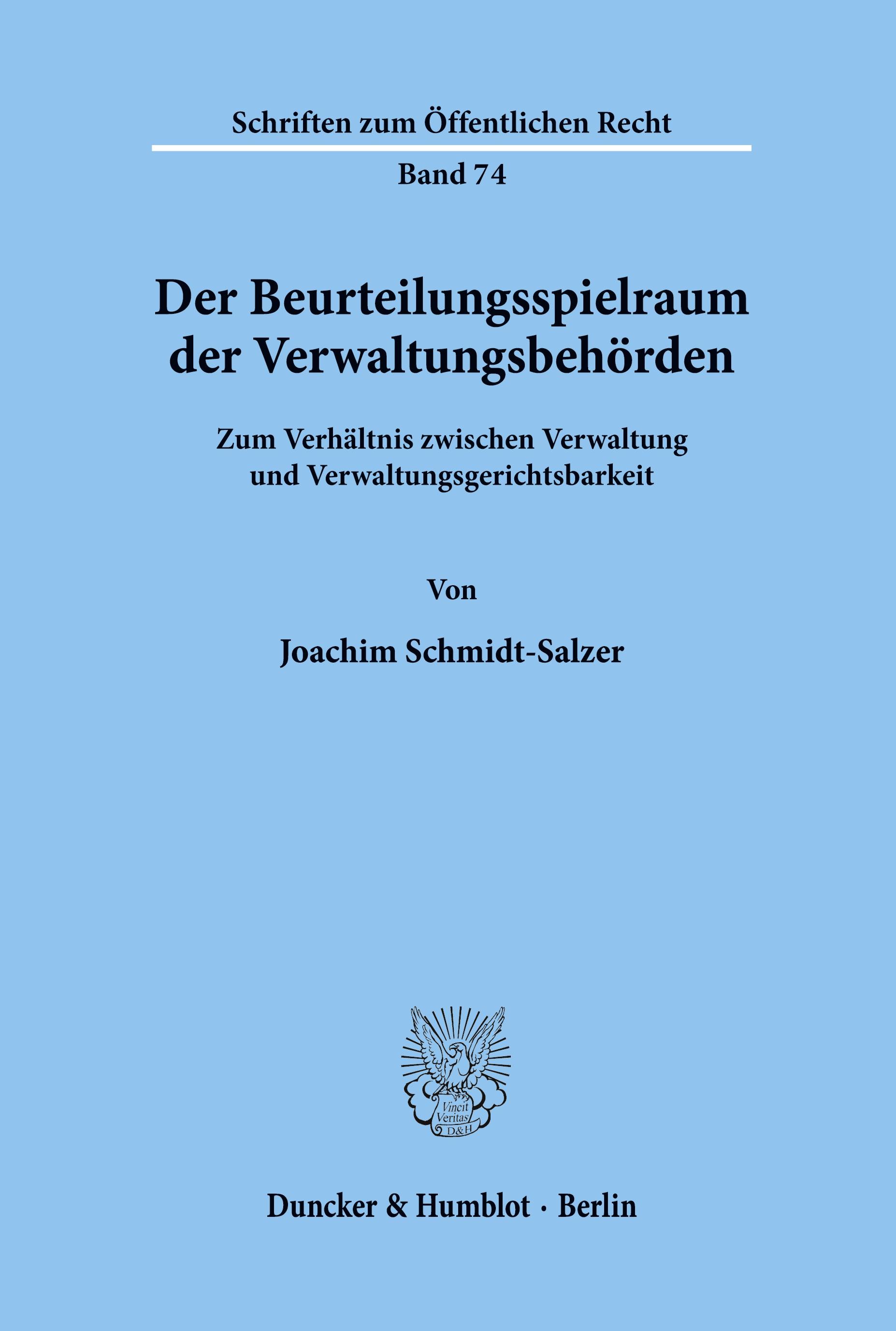 Vorderes Coverbild Der Beurteilungsspielraum der Verwaltungsbehörden.
