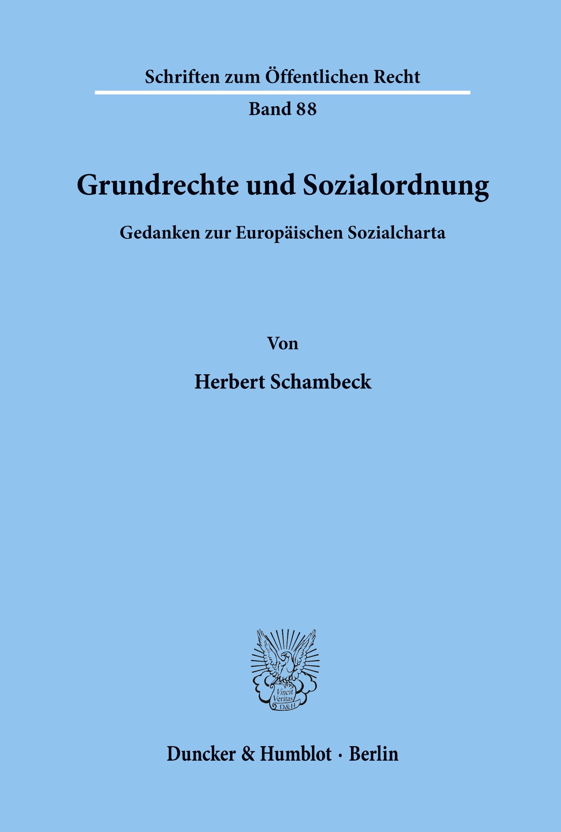 Vorderes Coverbild Grundrechte und Sozialordnung.