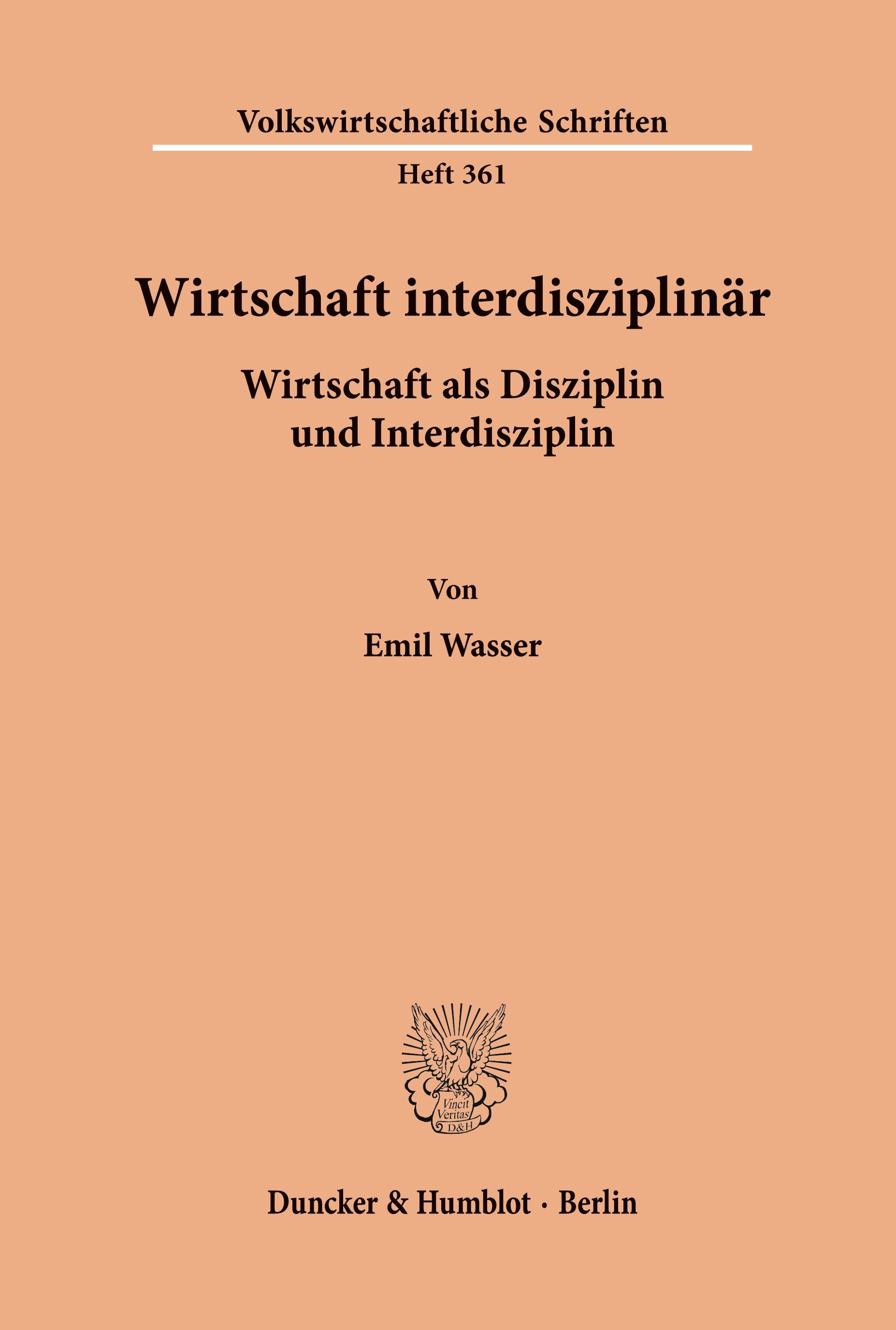 Vorderes Coverbild Wirtschaft interdisziplinär.