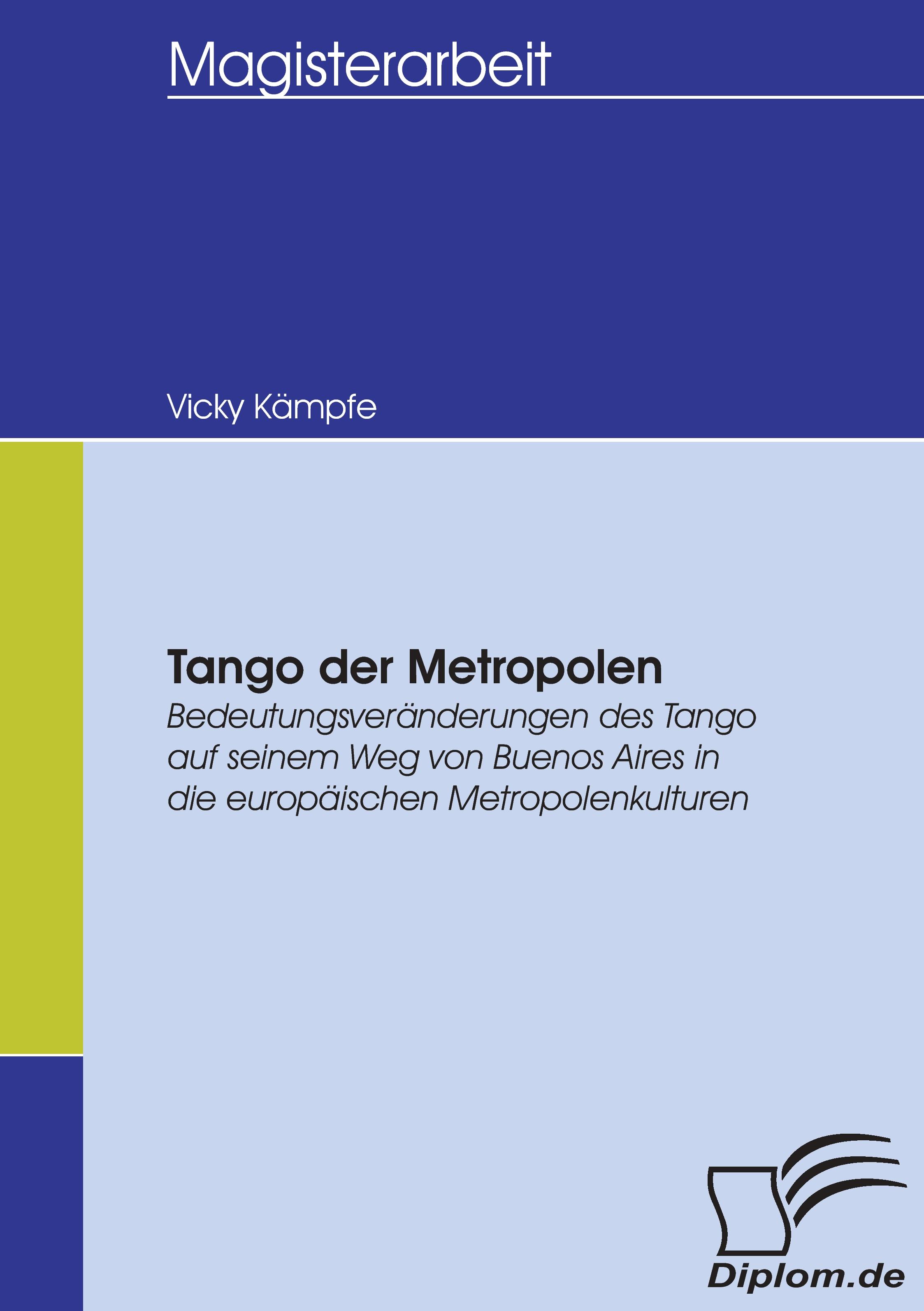 Vorderes Coverbild Tango der Metropolen