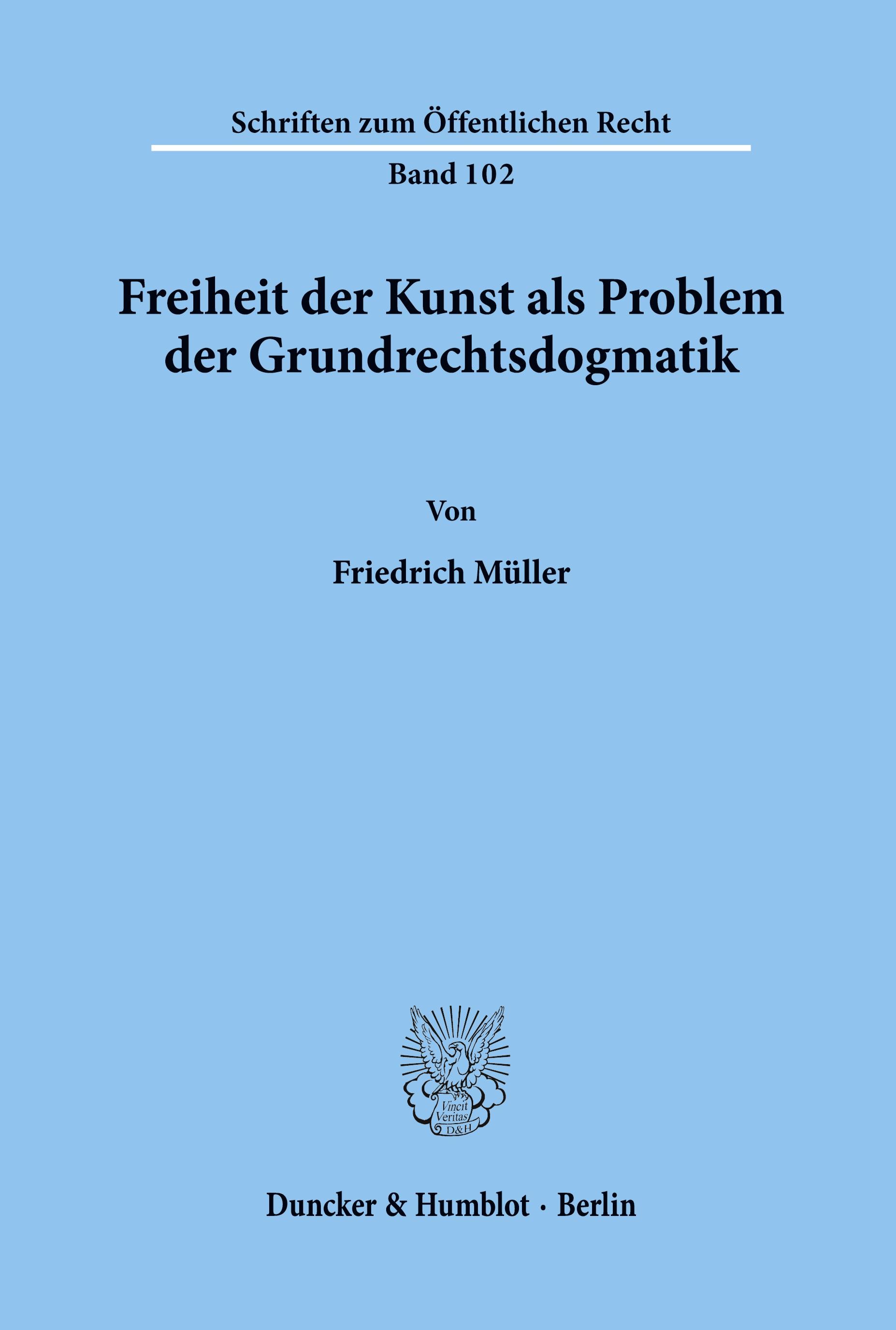 Vorderes Coverbild Freiheit der Kunst als Problem der Grundrechtsdogmatik.