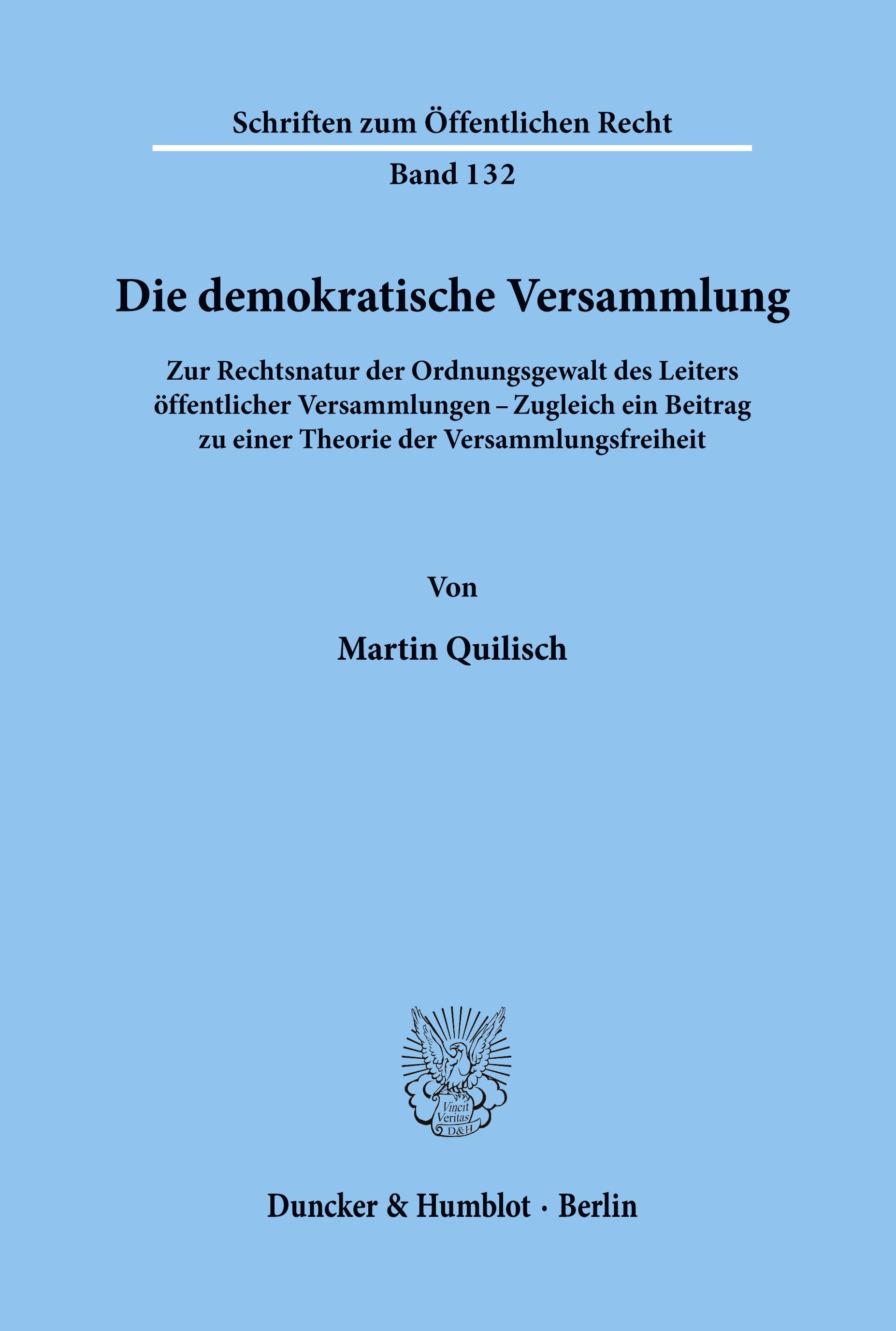 Vorderes Coverbild Die demokratische Versammlung.