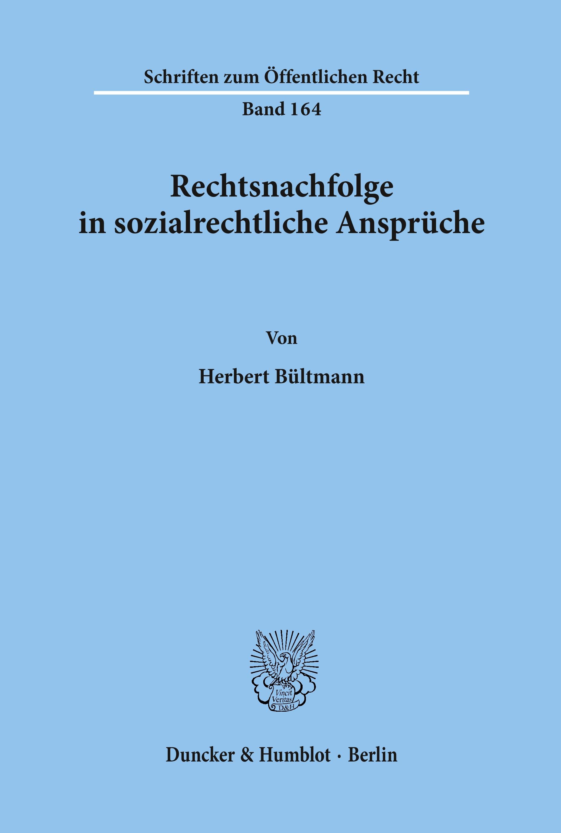 Vorderes Coverbild Rechtsnachfolge in sozialrechtliche Ansprüche.