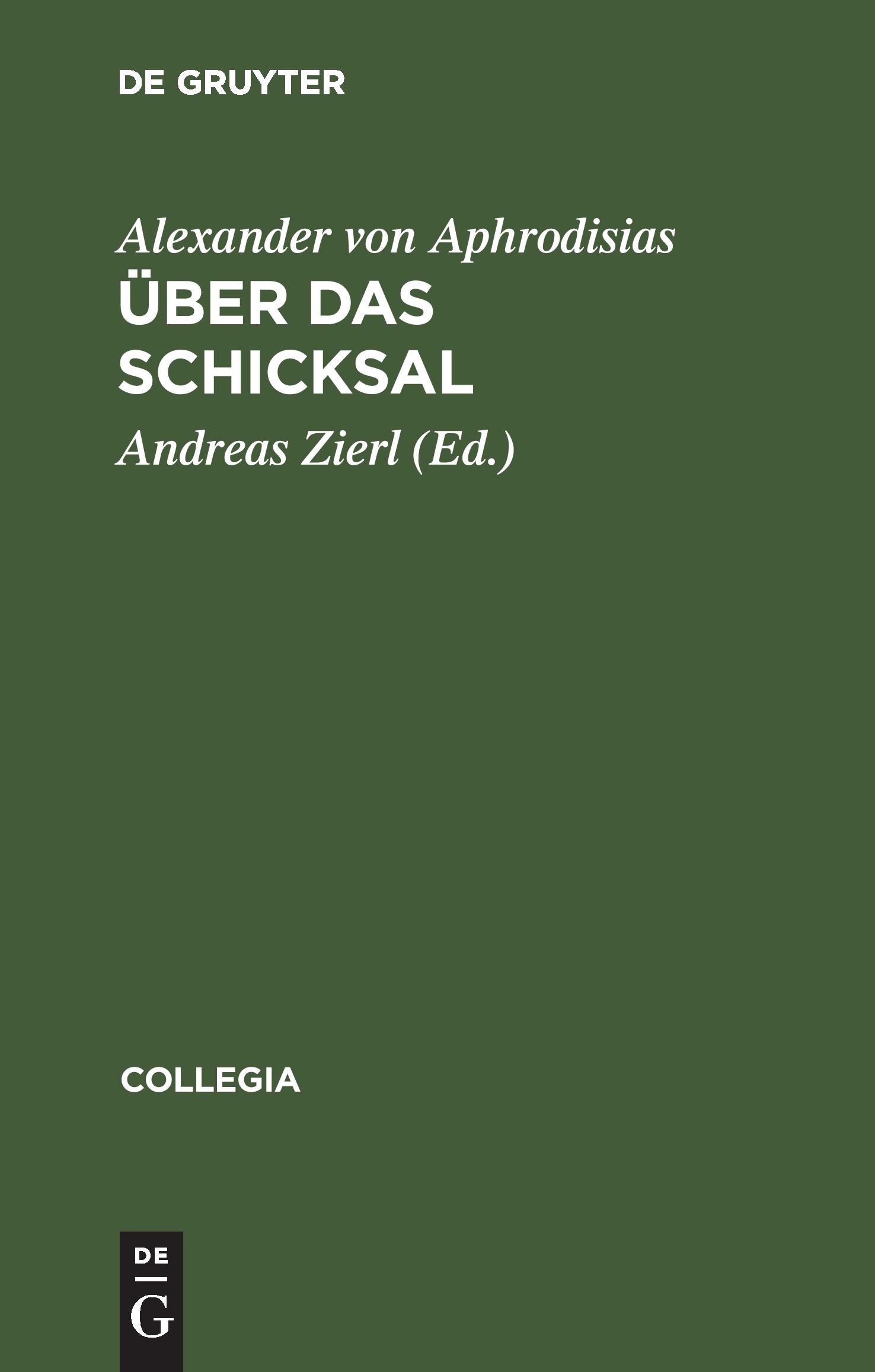 Vorderes Coverbild Über das Schicksal