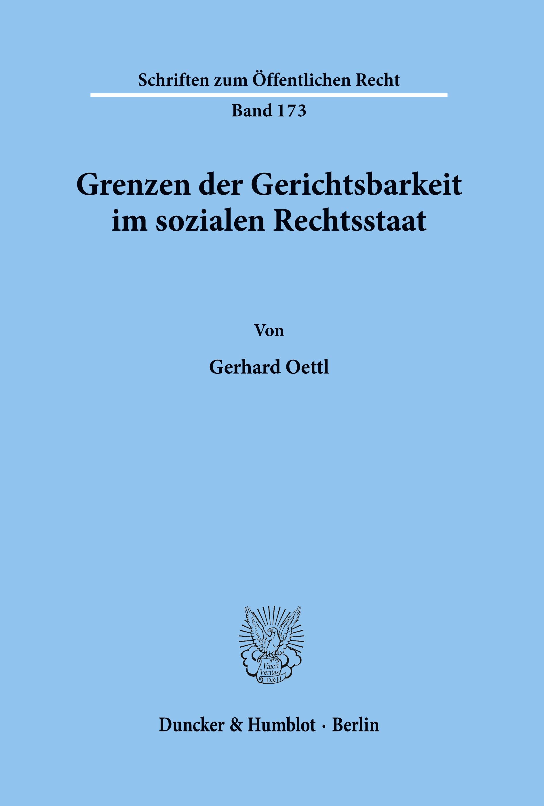 Vorderes Coverbild Grenzen der Gerichtsbarkeit im sozialen Rechtsstaat.