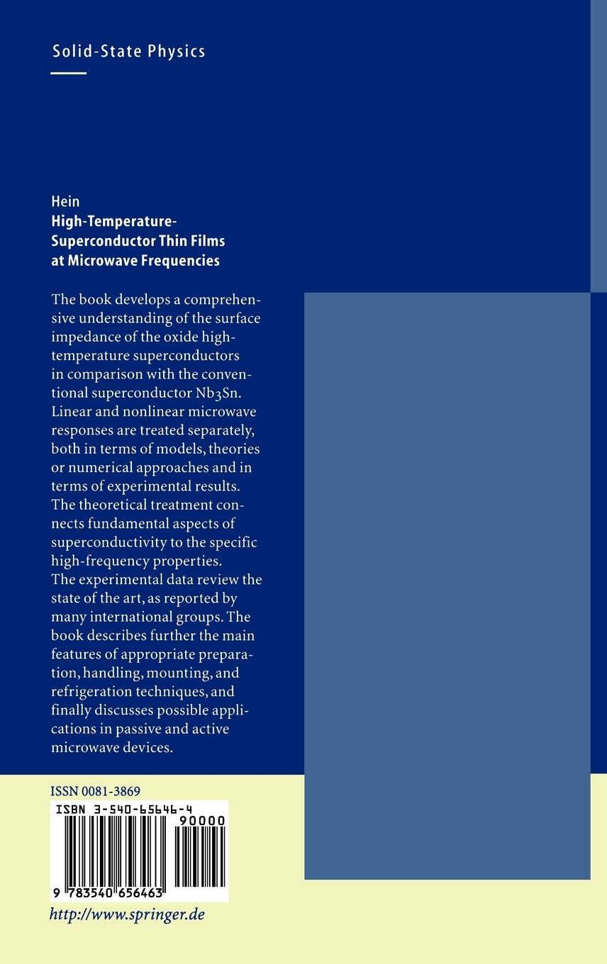Rückseitencover High-Temperature-Superconductor Thin Films at Microwave Frequencies