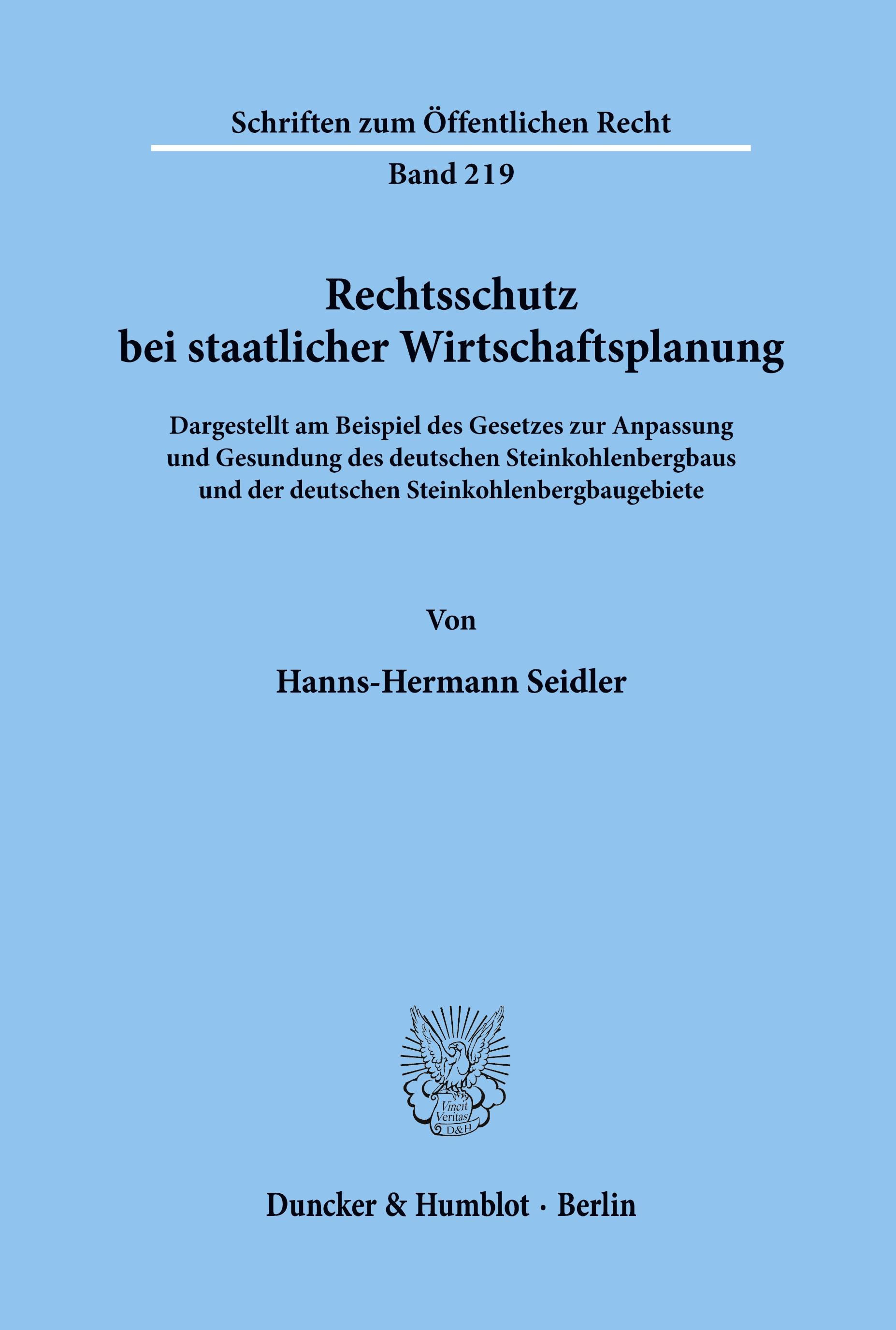 Vorderes Coverbild Rechtsschutz bei staatlicher Wirtschaftsplanung.