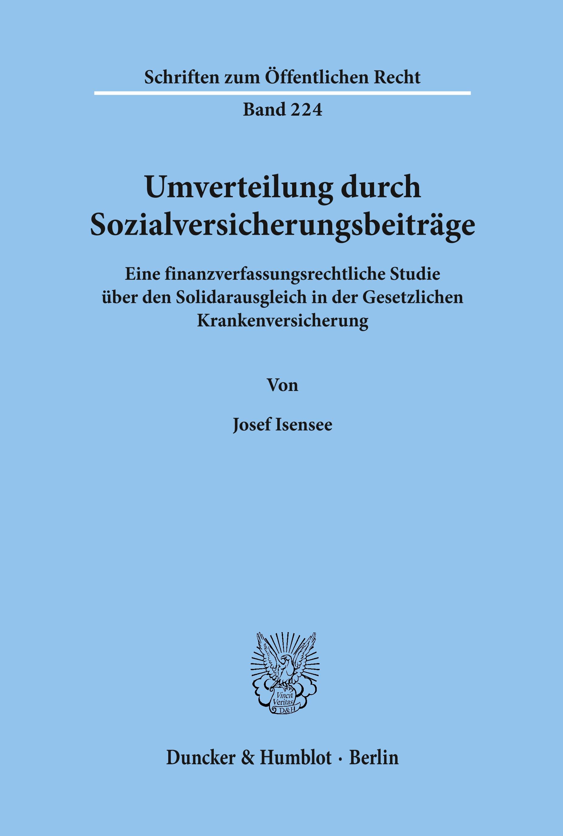 Vorderes Coverbild Umverteilung durch Sozialversicherungsbeiträge.