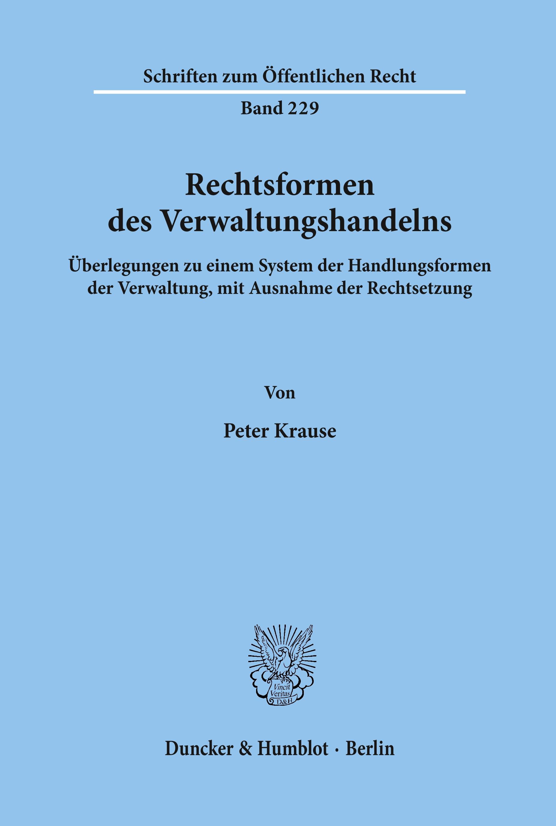 Vorderes Coverbild Rechtsformen des Verwaltungshandelns.