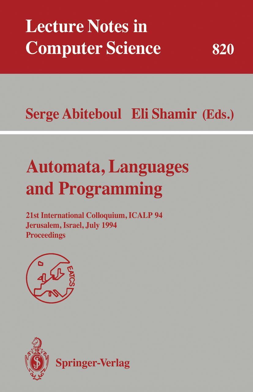 Vorderes Coverbild Automata, Languages, and Programming