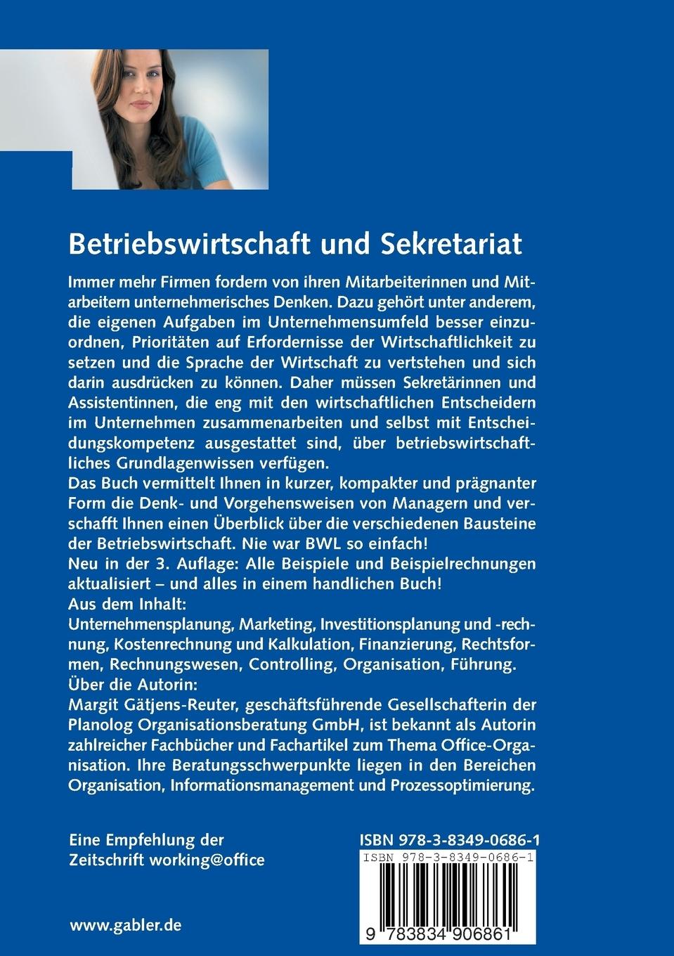 Rückseitencover Betriebswirtschaft und Sekretariat