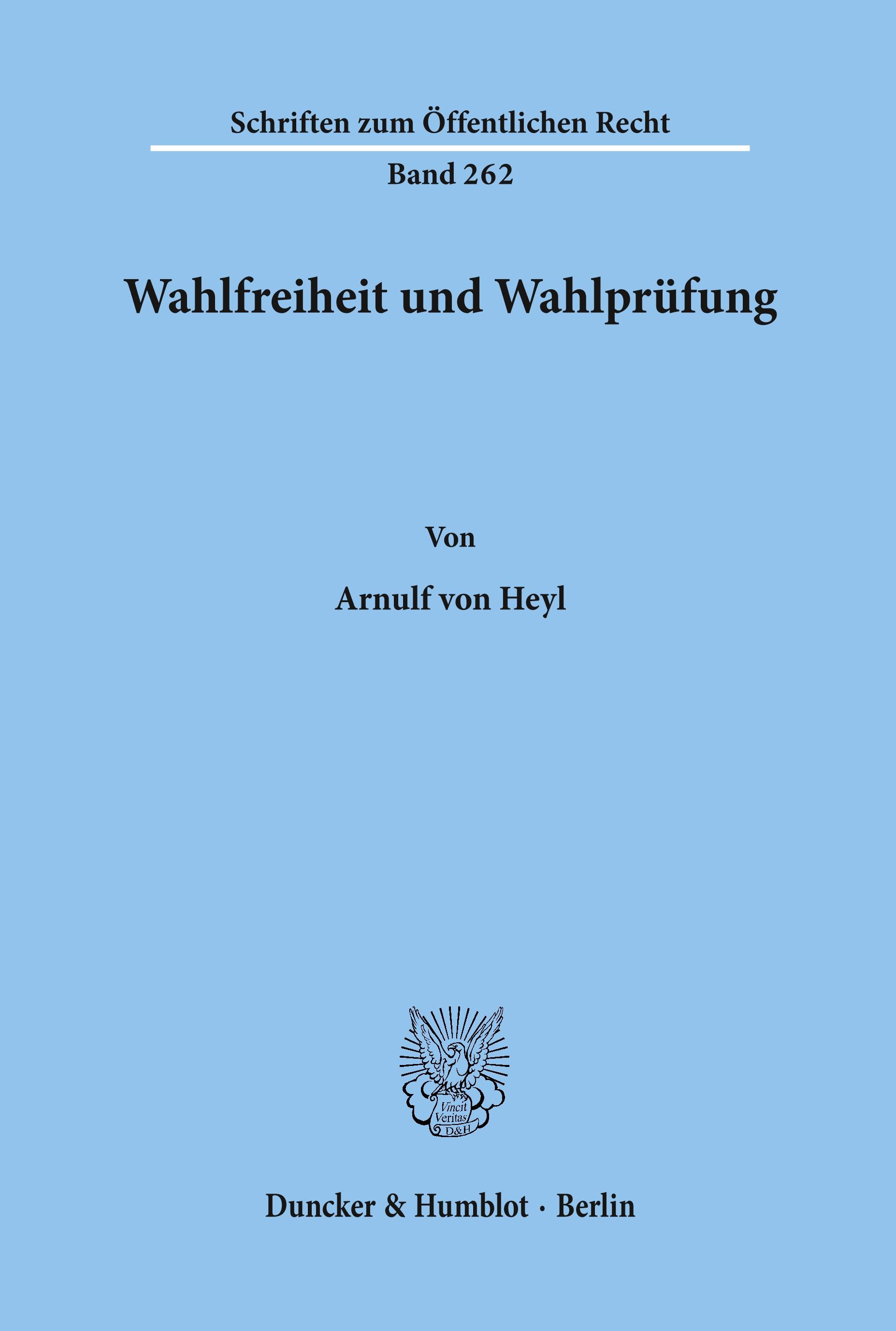 Vorderes Coverbild Wahlfreiheit und Wahlprüfung.