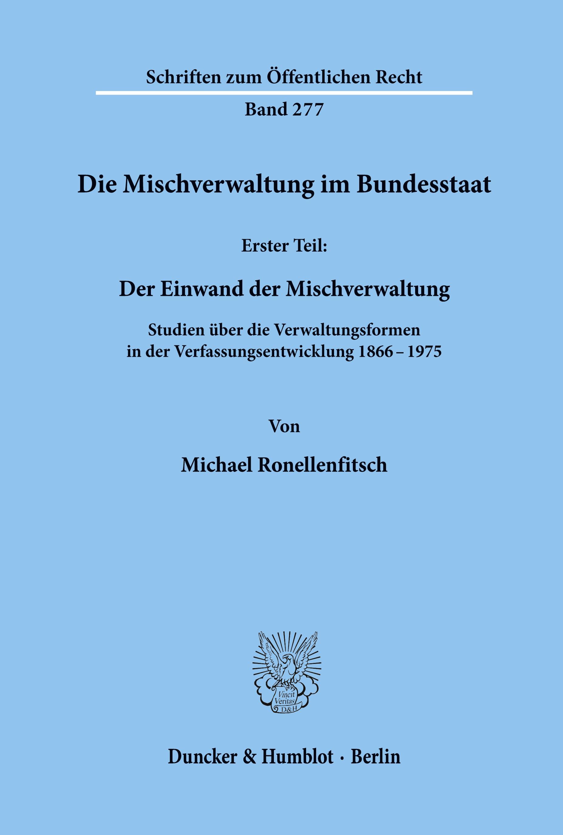 Vorderes Coverbild Die Mischverwaltung im Bundesstaat.