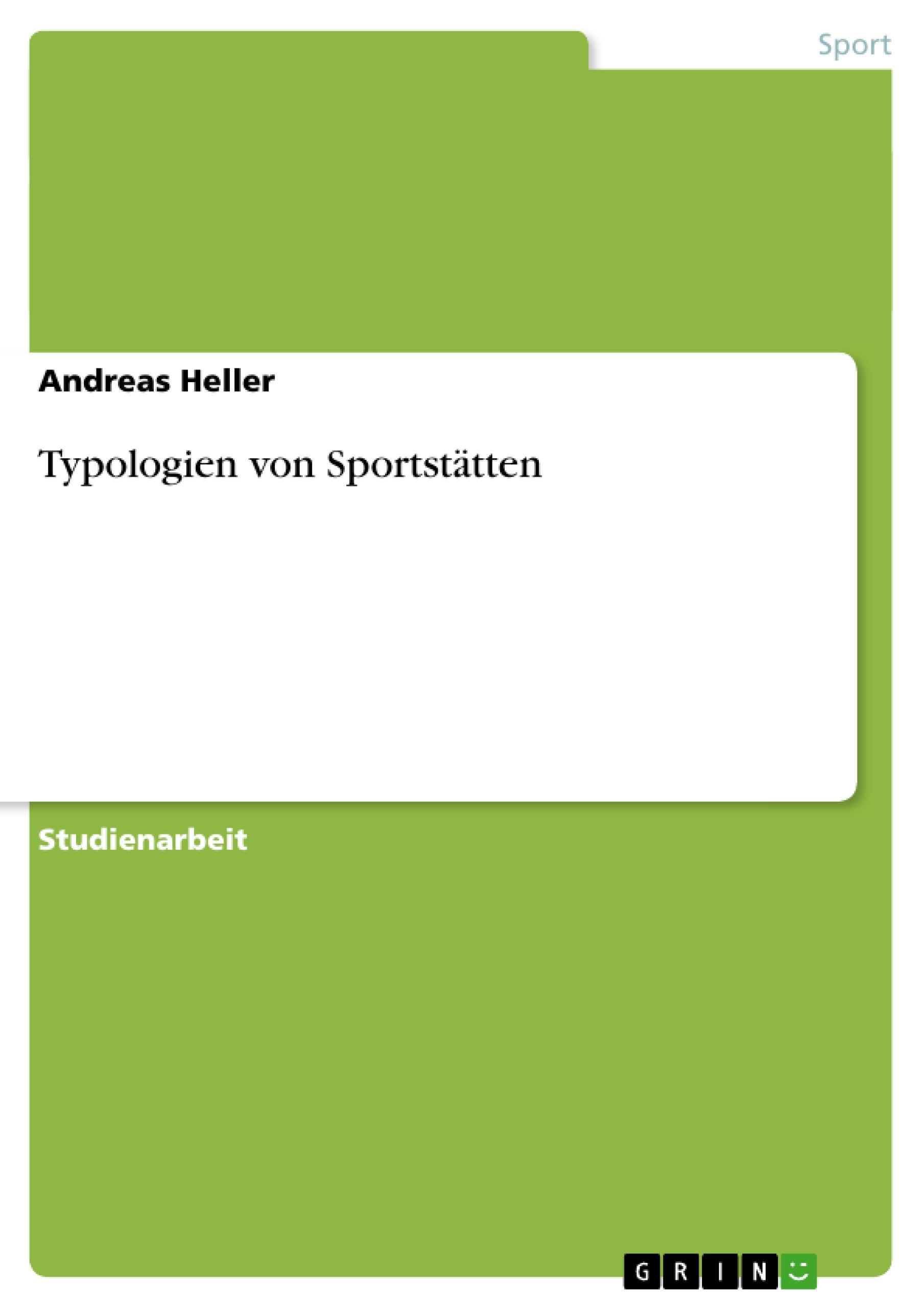 Vorderes Coverbild Typologien von Sportstätten