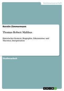 Vorderes Coverbild Thomas Robert Malthus