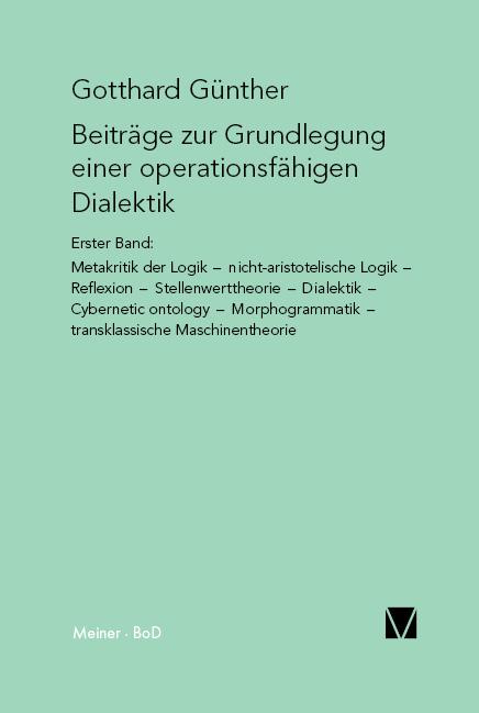 Vorderes Coverbild Beiträge zur Grundlegung einer operationsfähigen Dialektik / Beiträge zur Grundlegung einer operationsfähigen Dialektik