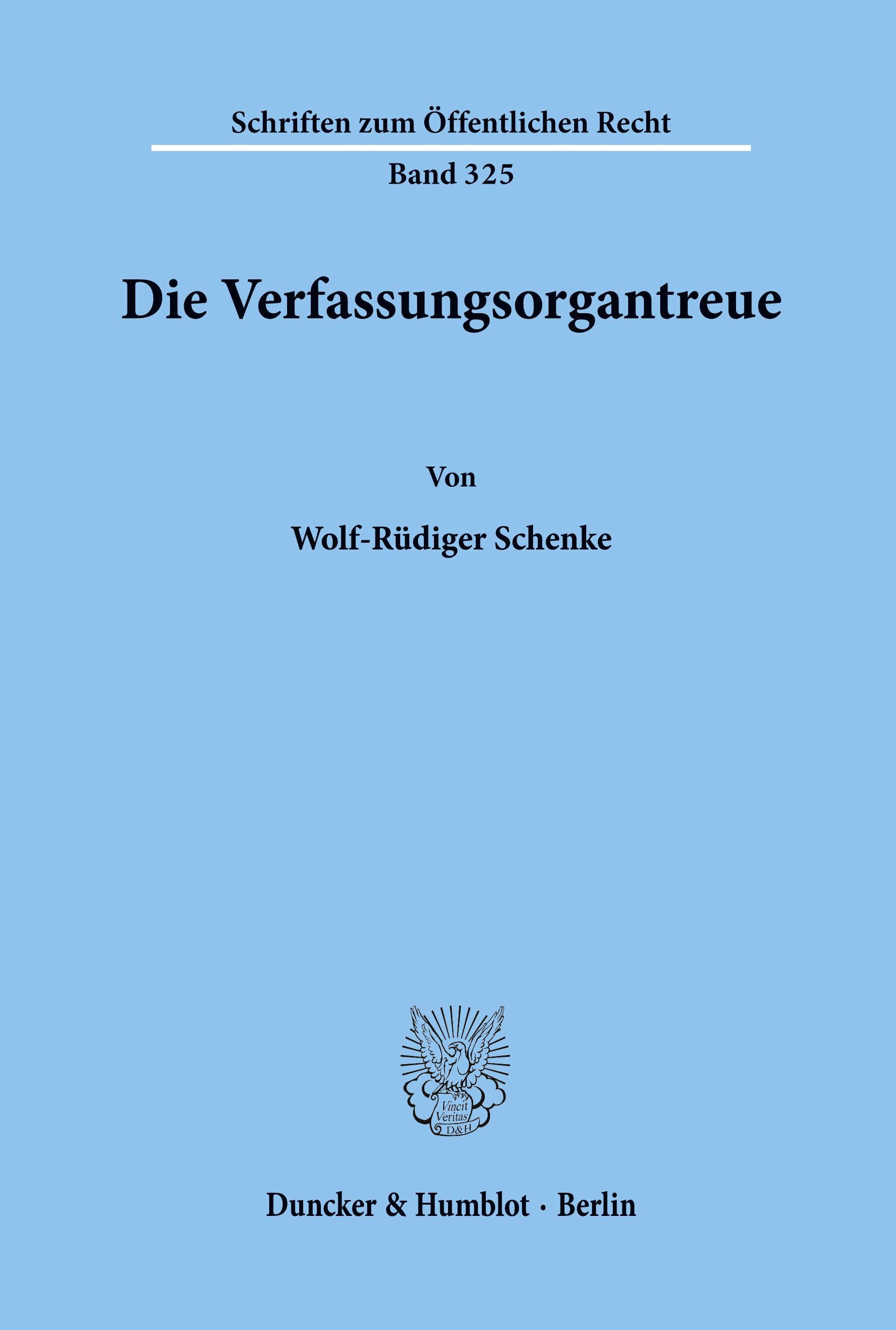 Vorderes Coverbild Die Verfassungsorgantreue.