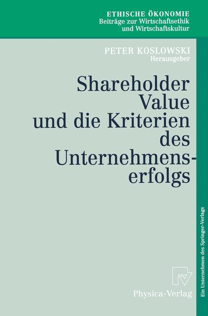 Vorderes Coverbild Shareholder Value und die Kriterien des Unternehmenserfolgs