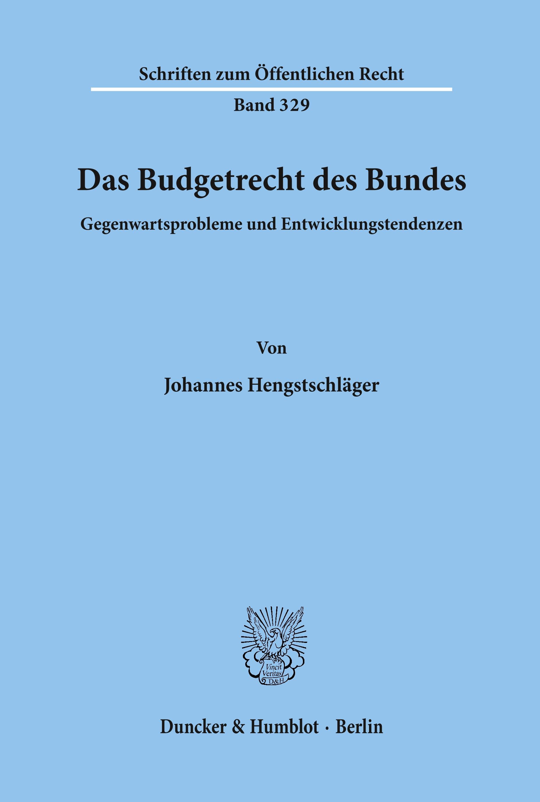 Vorderes Coverbild Das Budgetrecht des Bundes.
