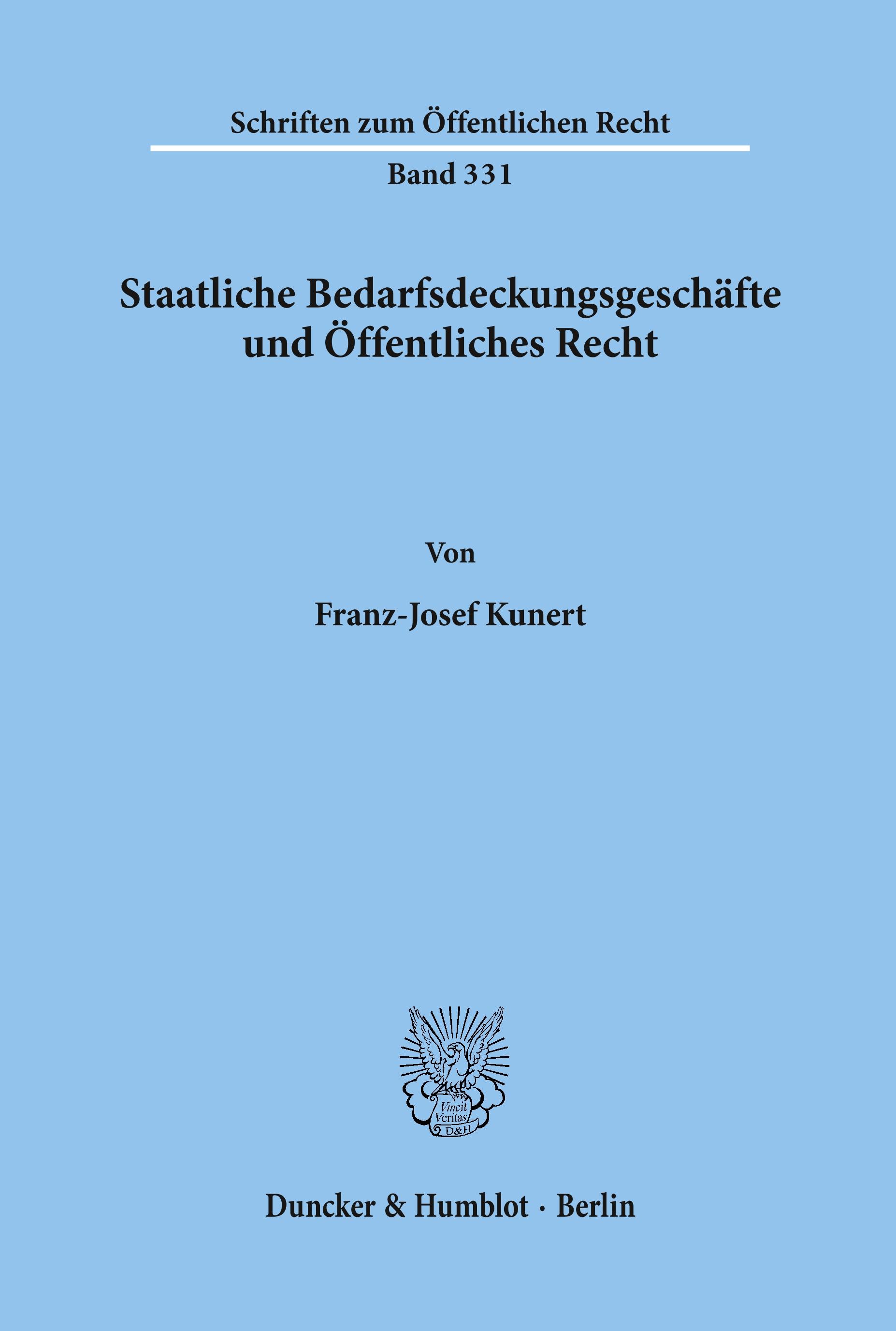 Vorderes Coverbild Staatliche Bedarfsdeckungsgeschäfte und Öffentliches Recht.