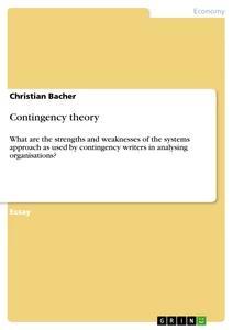 Vorderes Coverbild Contingency theory