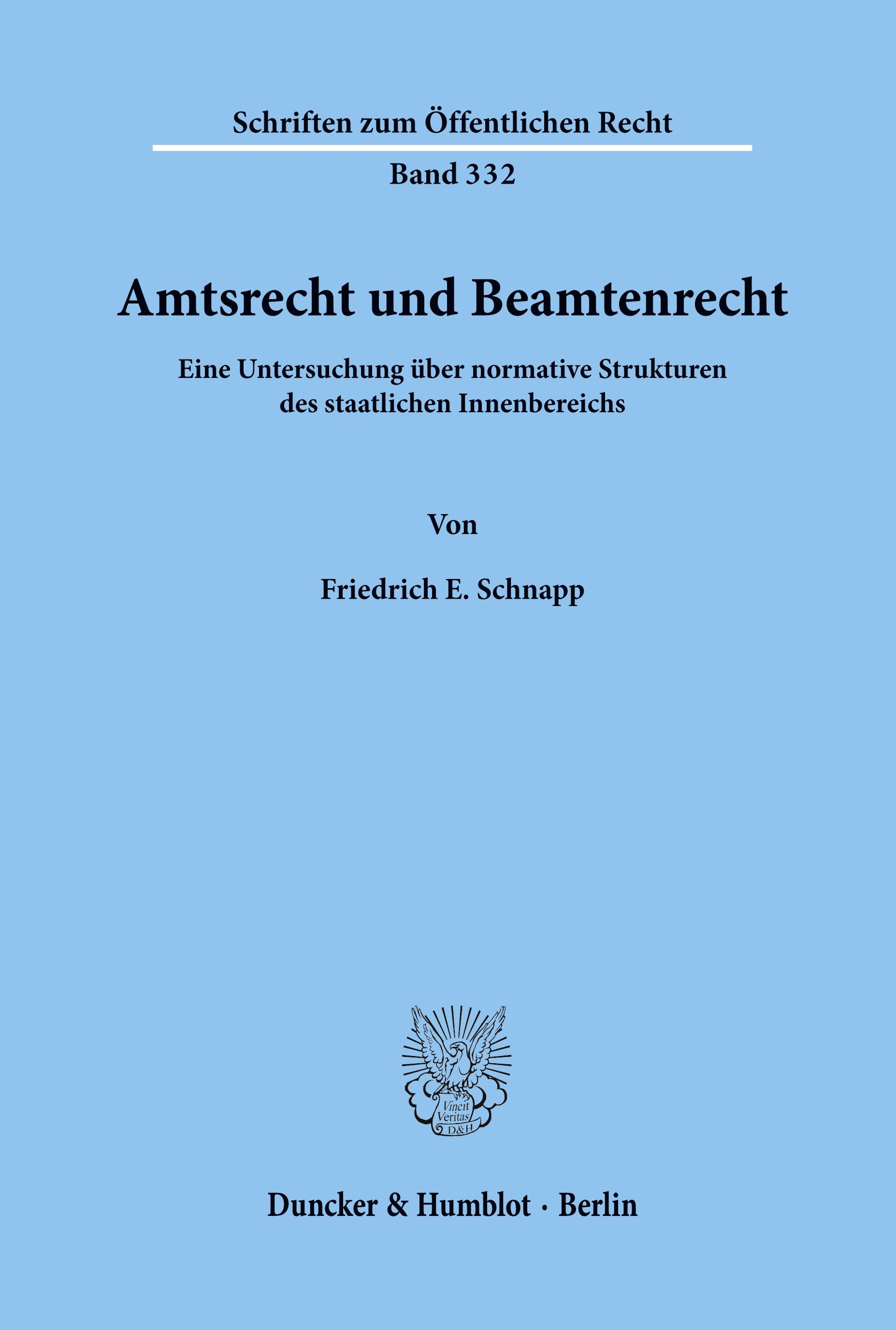 Vorderes Coverbild Amtsrecht und Beamtenrecht.