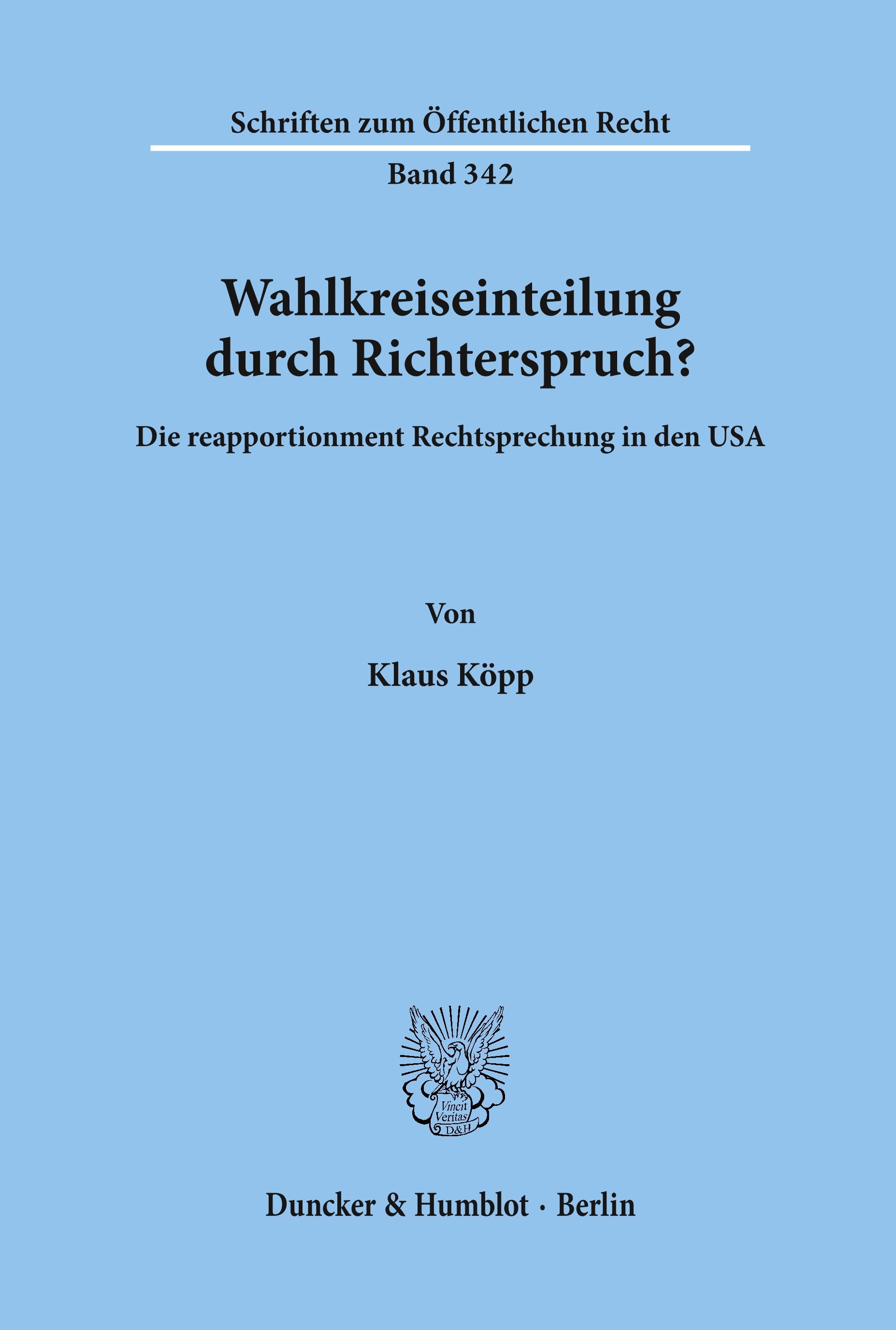 Vorderes Coverbild Wahlkreiseinteilung durch Richterspruch?