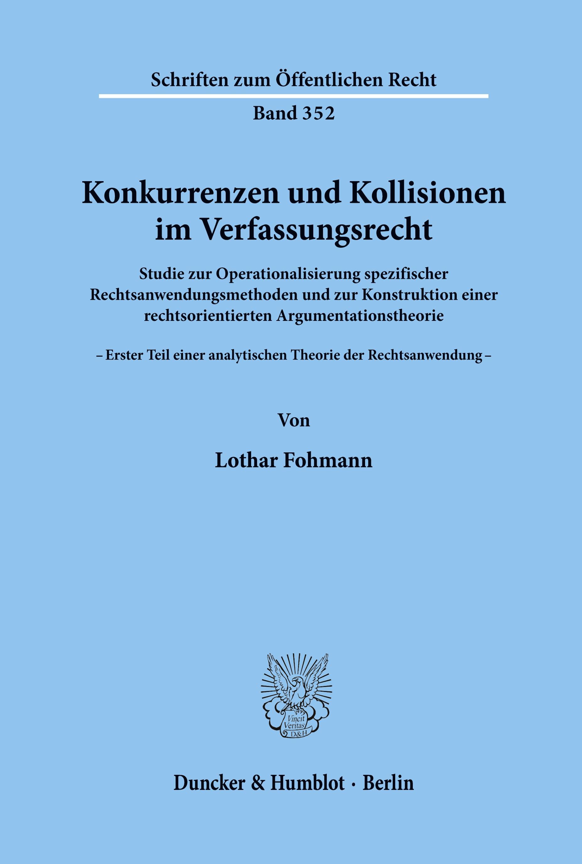 Vorderes Coverbild Konkurrenzen und Kollisionen im Verfassungsrecht.