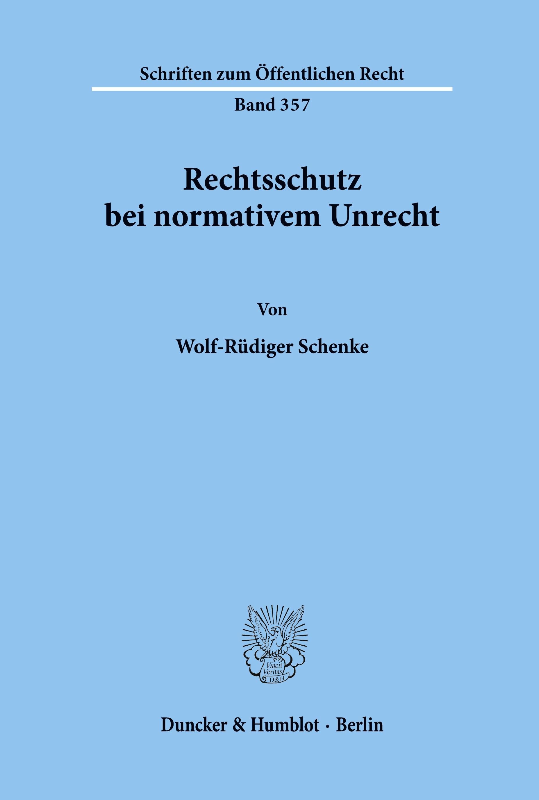 Vorderes Coverbild Rechtsschutz bei normativem Unrecht.