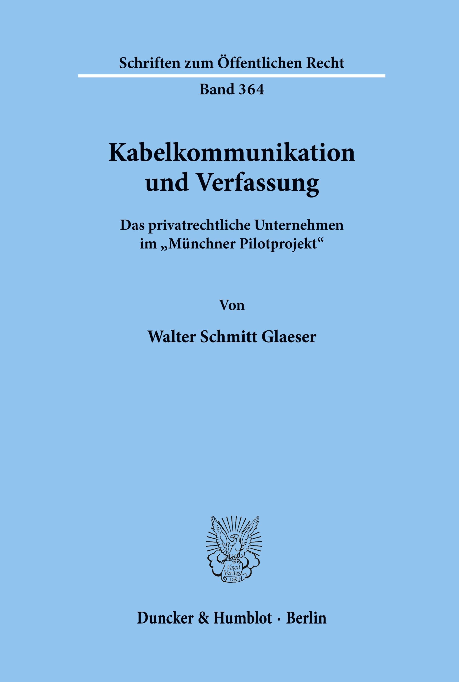 Vorderes Coverbild Kabelkommunikation und Verfassung.